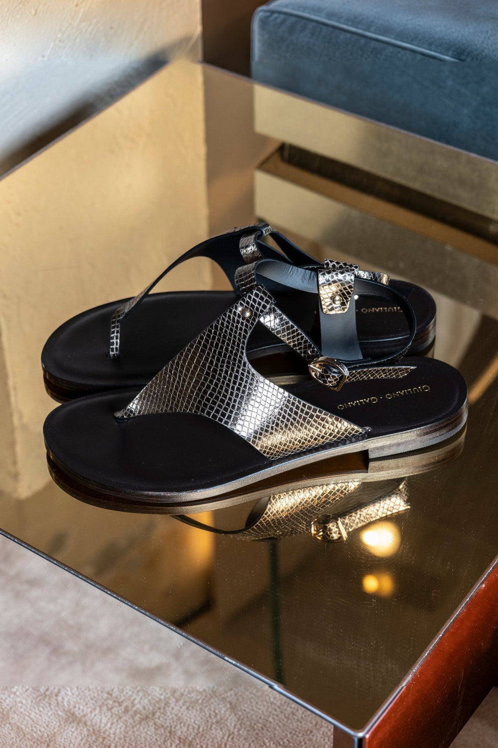 Sissy Sandals | Black - Giuliano Galiano | Handcrafted Luxury Sneakers Made In Italy