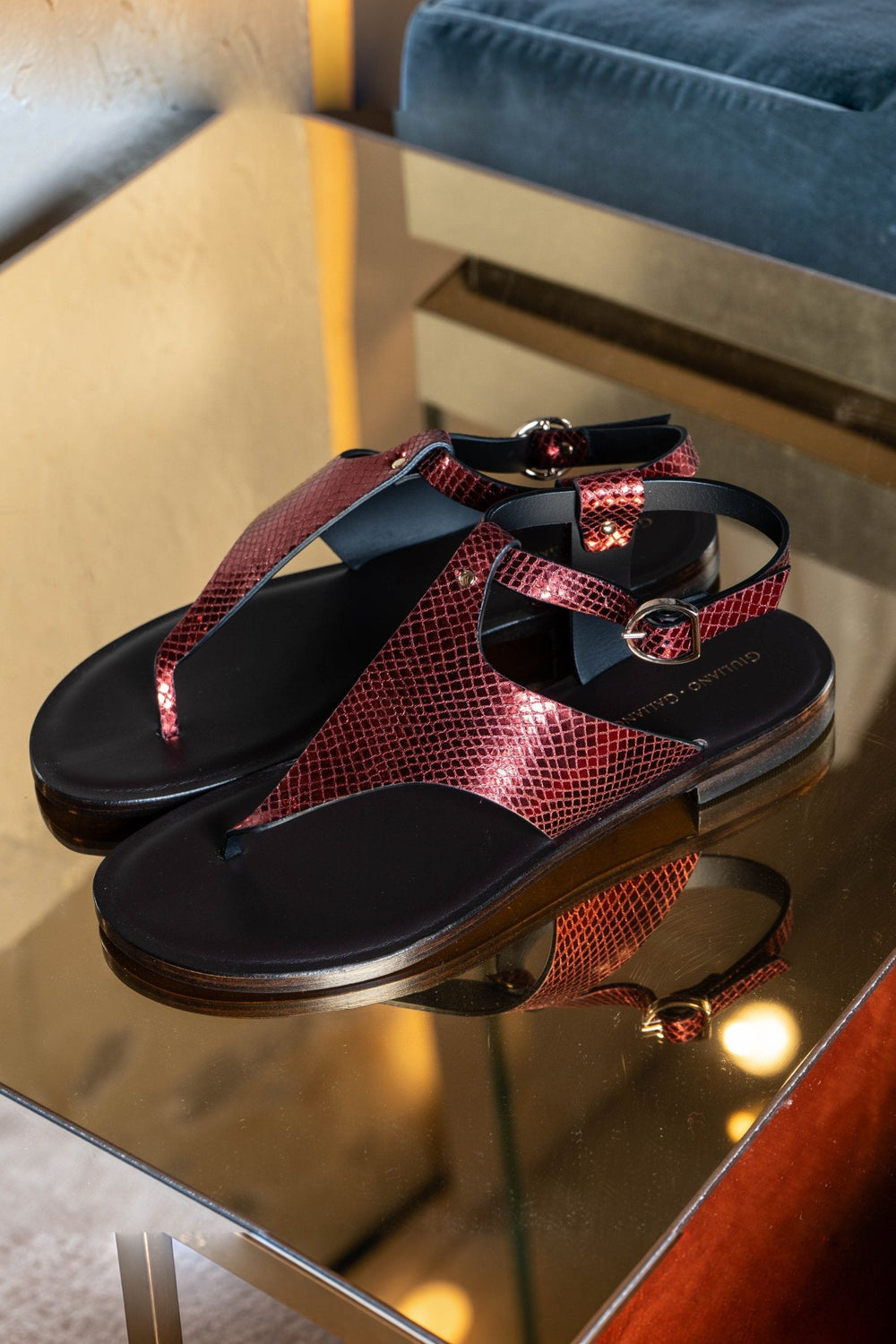Sissy Sandals | Bordeaux - Giuliano Galiano | Handcrafted Luxury Sneakers Made In Italy