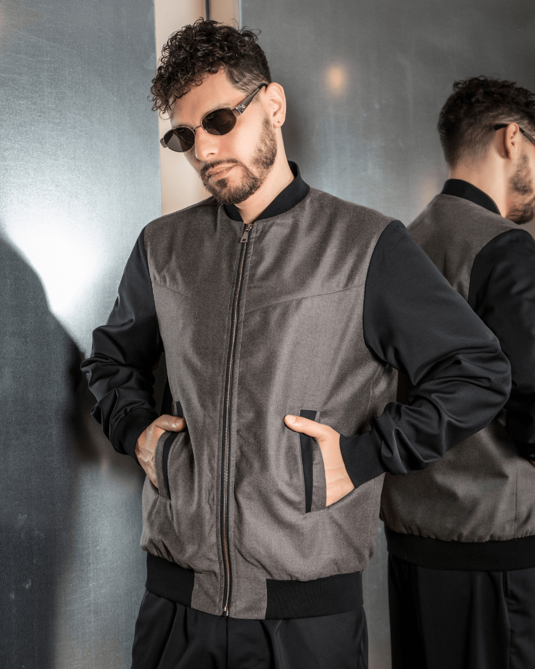 Steve wool bomber jacket - Giuliano Galiano | Handcrafted Luxury Sneakers Made In Italy