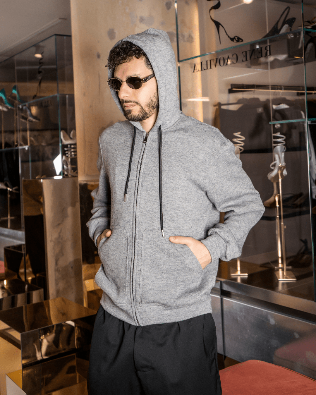 Zip - up | Sweatshirt | Grey - Giuliano Galiano | Handcrafted Luxury Sneakers Made In Italy