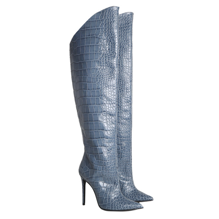 Botas altas Elise | Petróleo | Sello Coccodrillo | Mujer