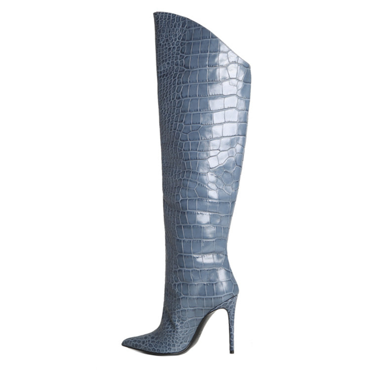 Botas altas Elise | Petróleo | Sello Coccodrillo | Mujer