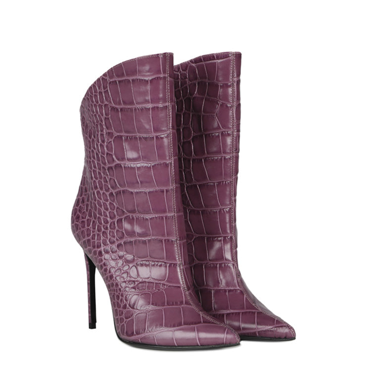 Cizme Elise | Mov | Stil Croc | Femeie
