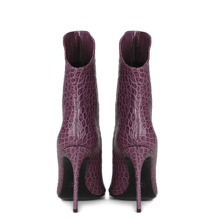 Cizme Elise | Mov | Stil Croc | Femeie
