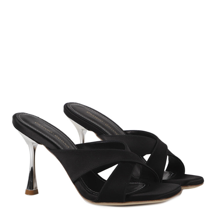 Sandali Edina | Satin | Nero