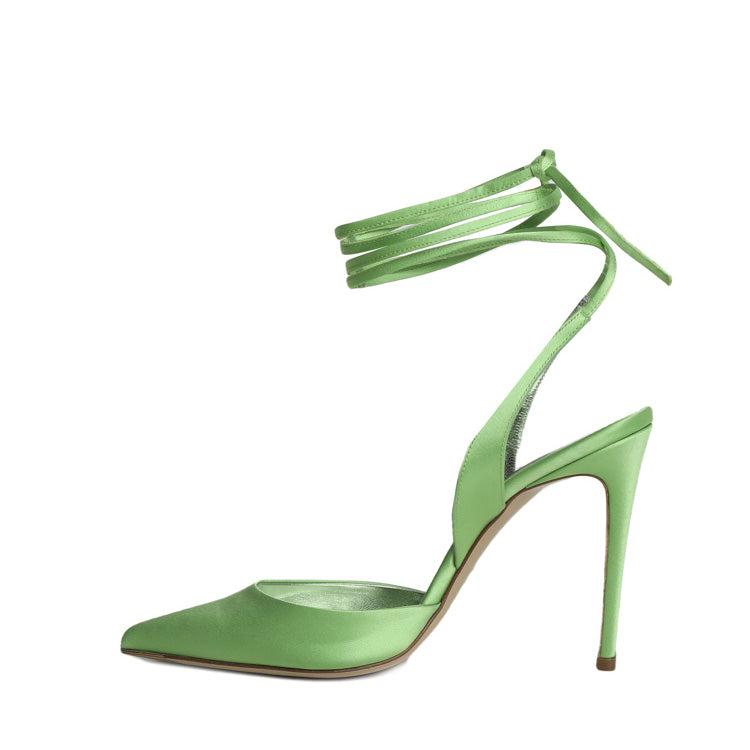 Naomi | Slingback | Dècolletè | Raso Verde