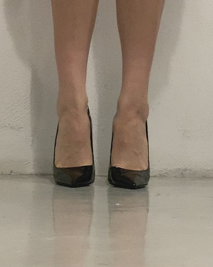 Decolteu Amanda | Nero | Pelle Verniciata