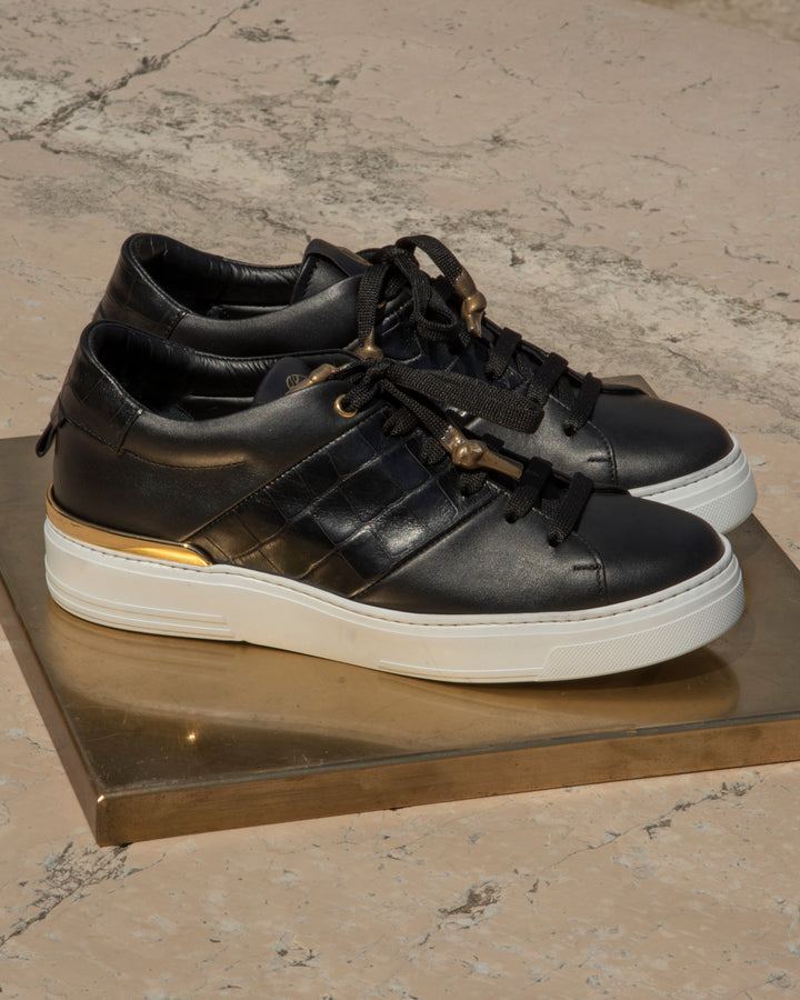 <tc>King1 Sneakers | Black | Croc Design |
</tc>