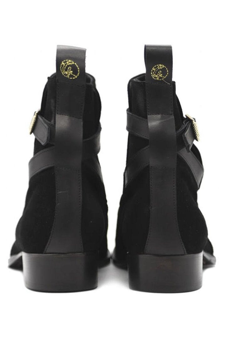 Ankle Boots | Black Suede Leather - Giuliano Galiano | Handcrafted Luxury Sneakers Made In Italy