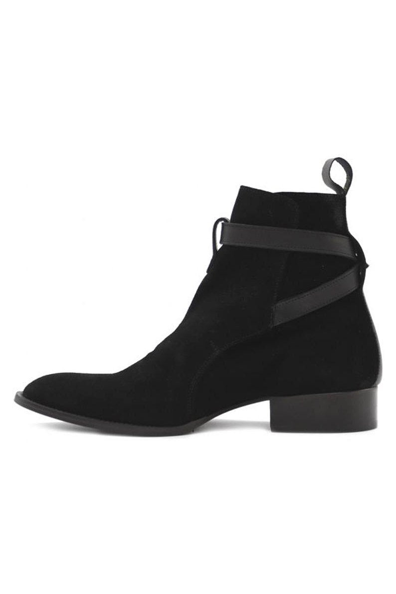 Ankle Boots | Black Suede Leather - Giuliano Galiano | Handcrafted Luxury Sneakers Made In Italy