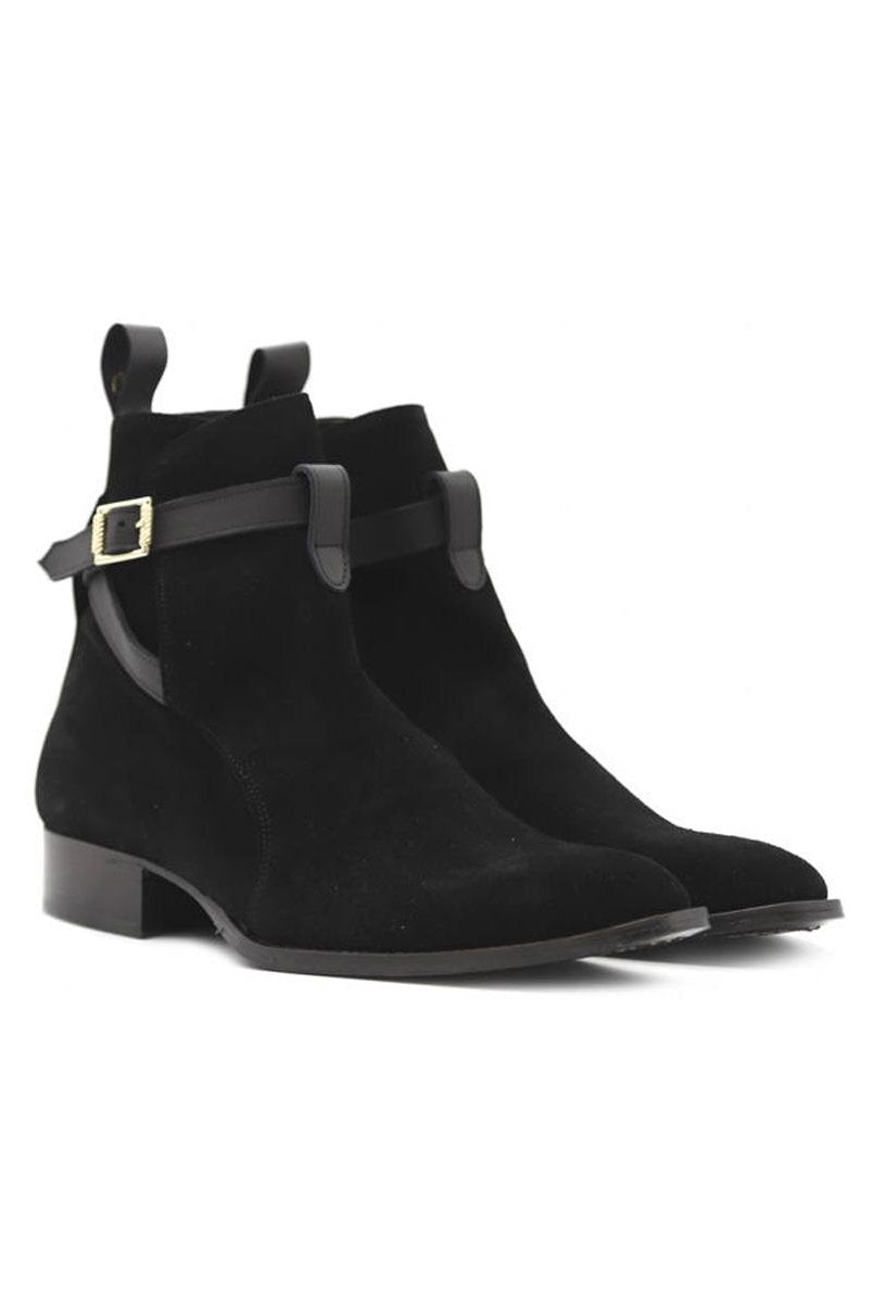 Ankle Boots | Black Suede Leather - Giuliano Galiano | Handcrafted Luxury Sneakers Made In Italy