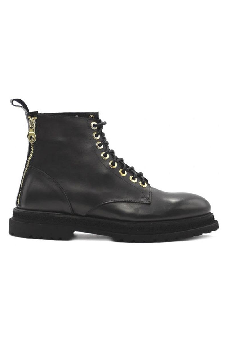 Ankle Boots | Multi - Zip | Black Leather - Giuliano Galiano | Handcrafted Luxury Sneakers Made In Italy