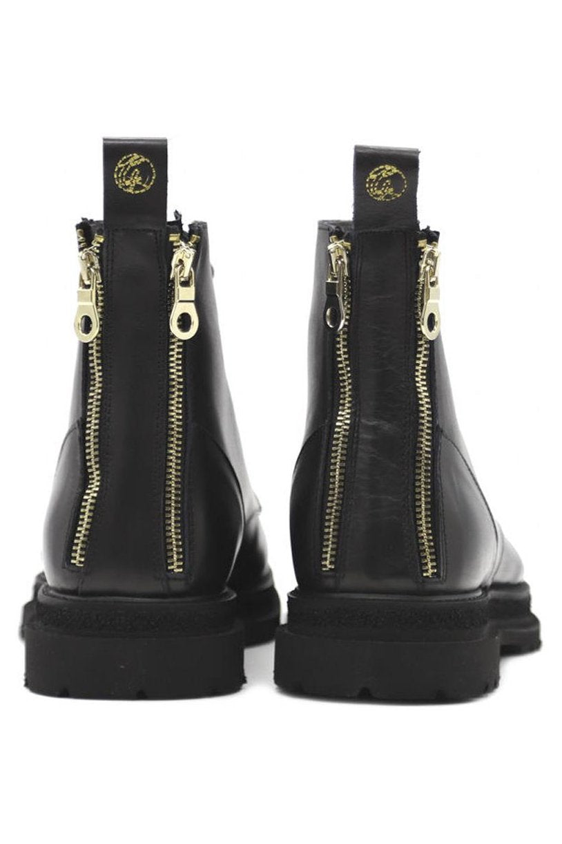 Ankle Boots | Multi - Zip | Black Leather - Giuliano Galiano | Handcrafted Luxury Sneakers Made In Italy