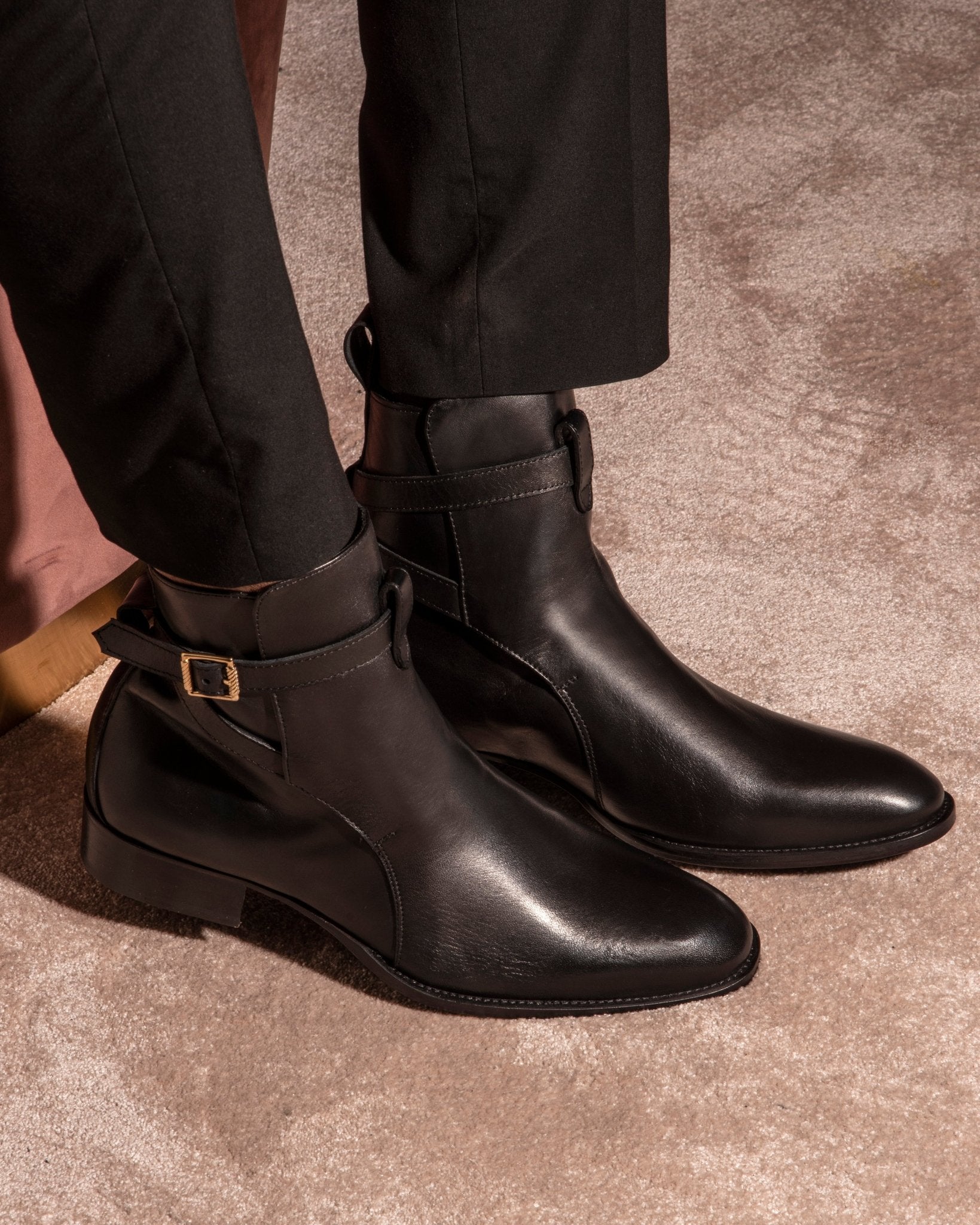 Ankle Boots | Smooth Black Leather - Giuliano Galiano | Handcrafted Luxury Sneakers Made In Italy
