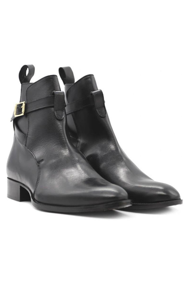 Ankle Boots | Smooth Black Leather - Giuliano Galiano | Handcrafted Luxury Sneakers Made In Italy