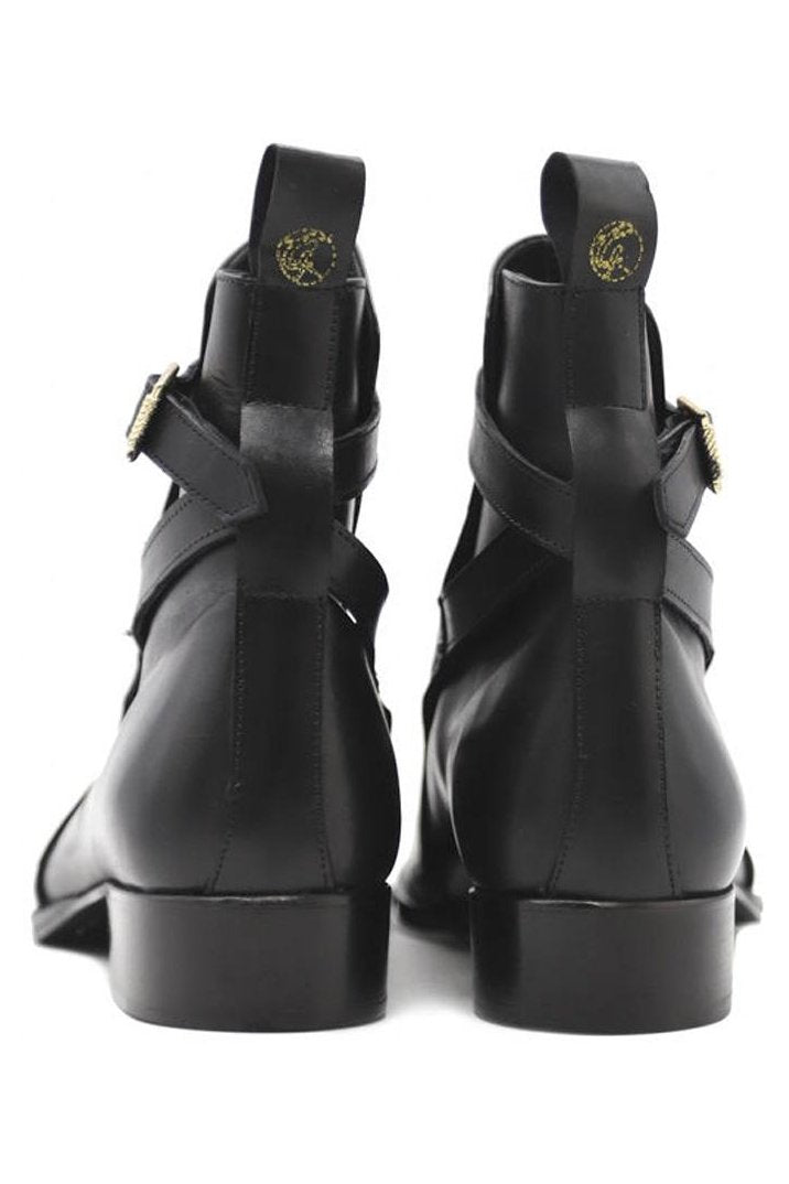 Ankle Boots | Smooth Black Leather - Giuliano Galiano | Handcrafted Luxury Sneakers Made In Italy