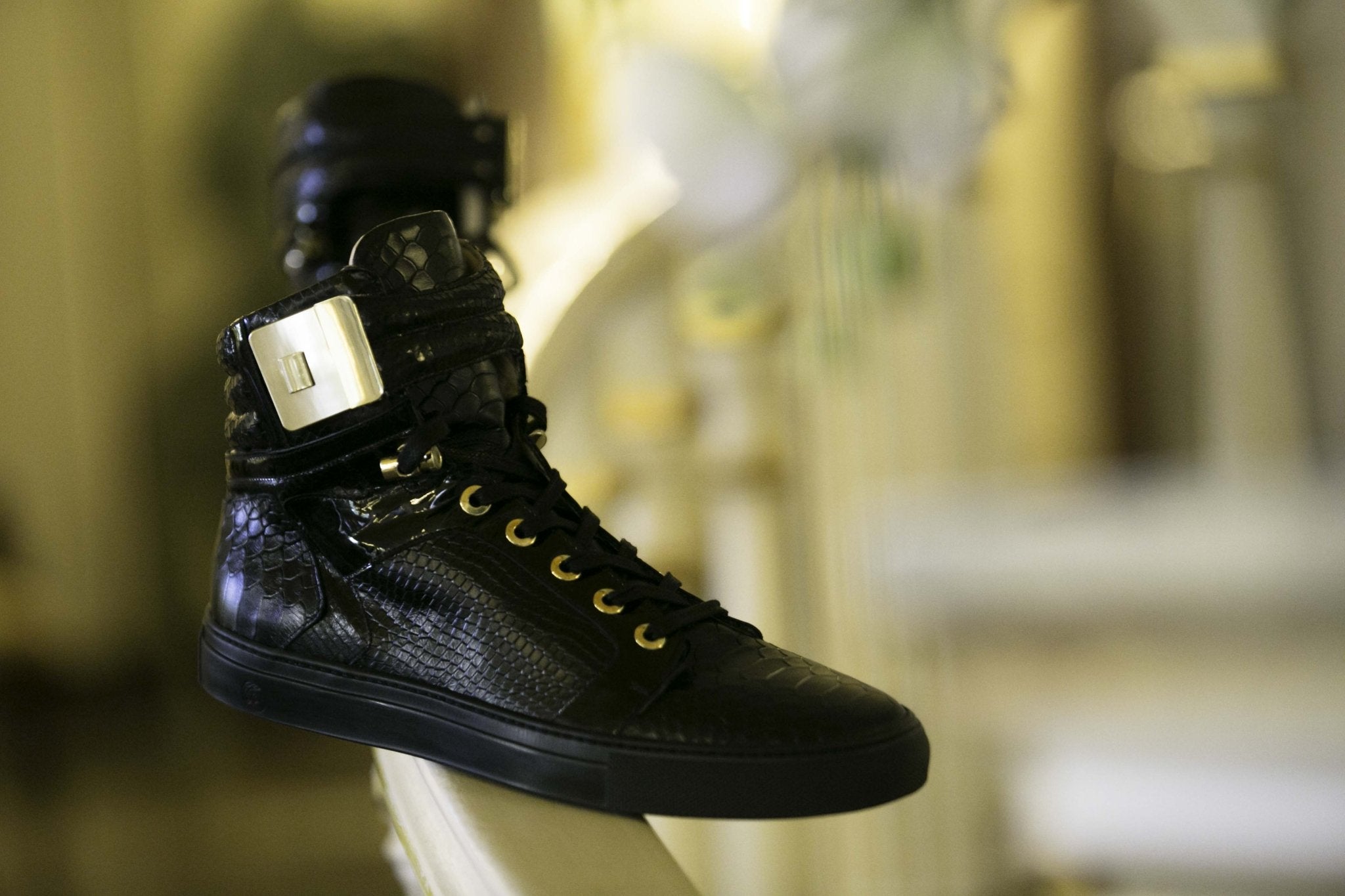 Black Soul Black | Black | Python X FRENCH MONTANA | Limited Edition - Giuliano Galiano | Handcrafted Luxury Sneakers Made In Italy