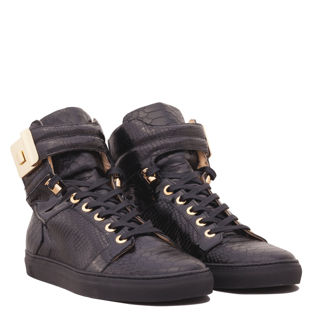 Black Soul Black | Black | Python X FRENCH MONTANA | Limited Edition - Giuliano Galiano | Handcrafted Luxury Sneakers Made In Italy
