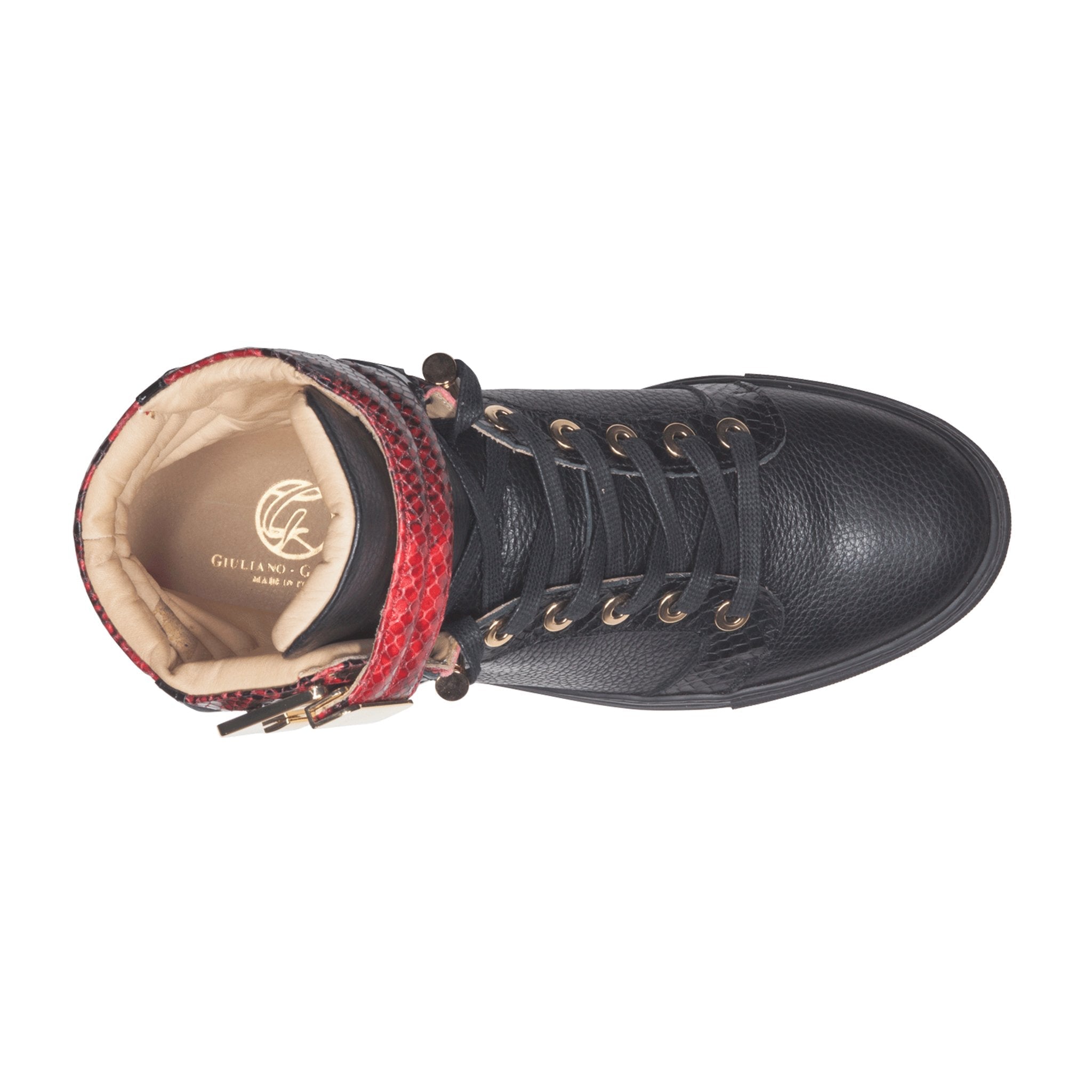 Black Soul Black | Red | Leather | Limited Edition - Giuliano Galiano | Handcrafted Luxury Sneakers Made In Italy