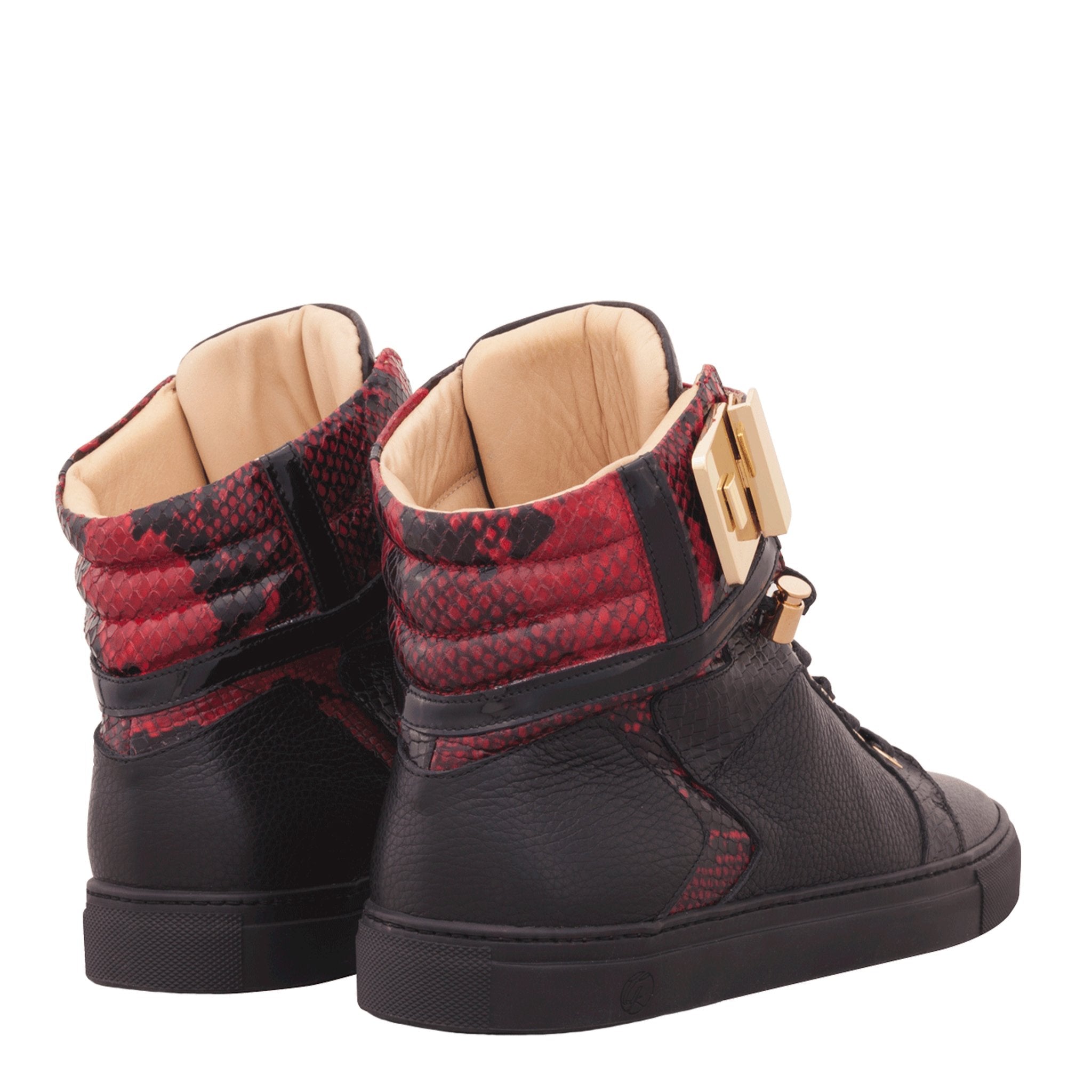 Black Soul Black | Red | Leather | Limited Edition - Giuliano Galiano | Handcrafted Luxury Sneakers Made In Italy