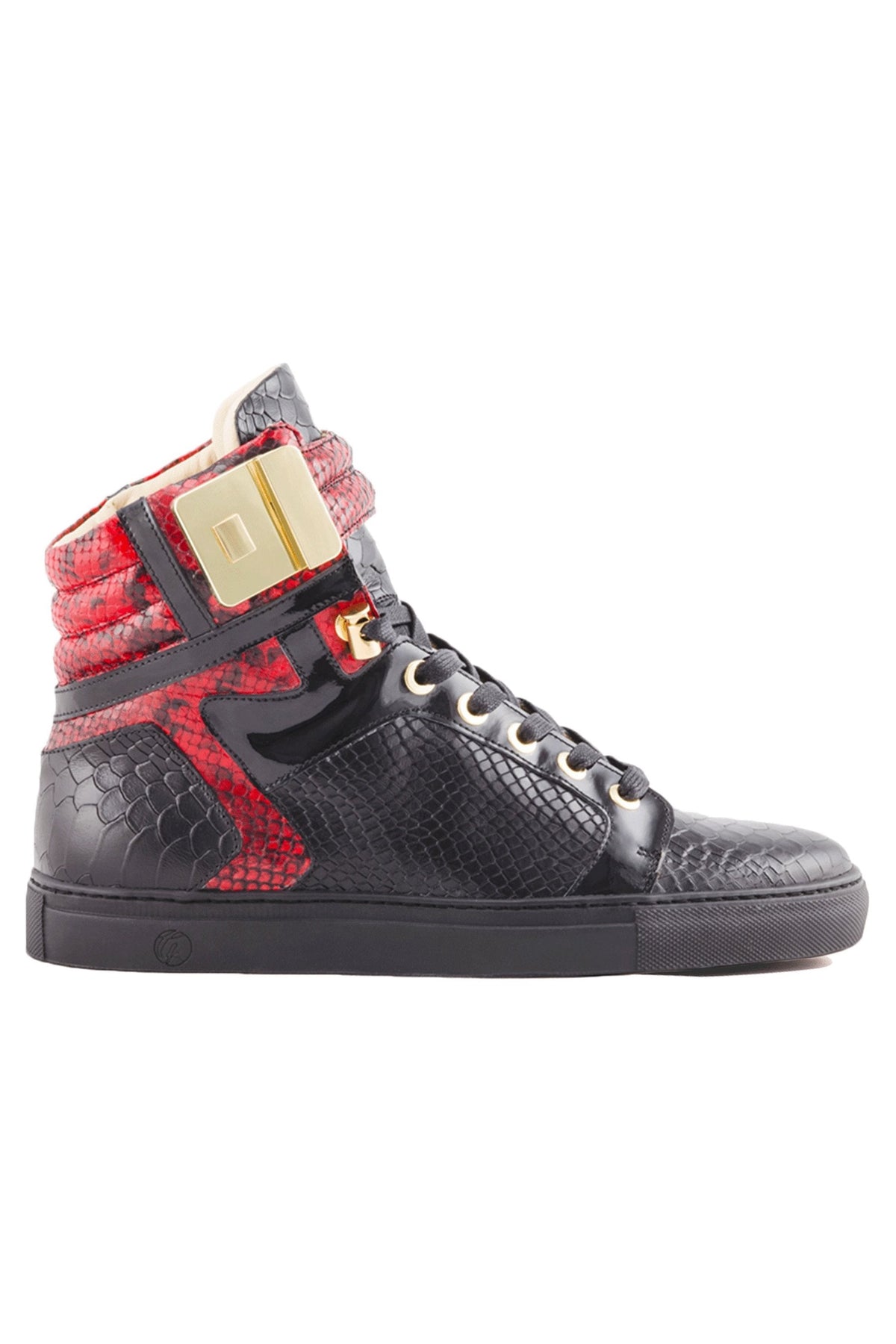 Black Soul Black | Red | Python | Limited Edition - Giuliano Galiano | Handcrafted Luxury Sneakers Made In Italy