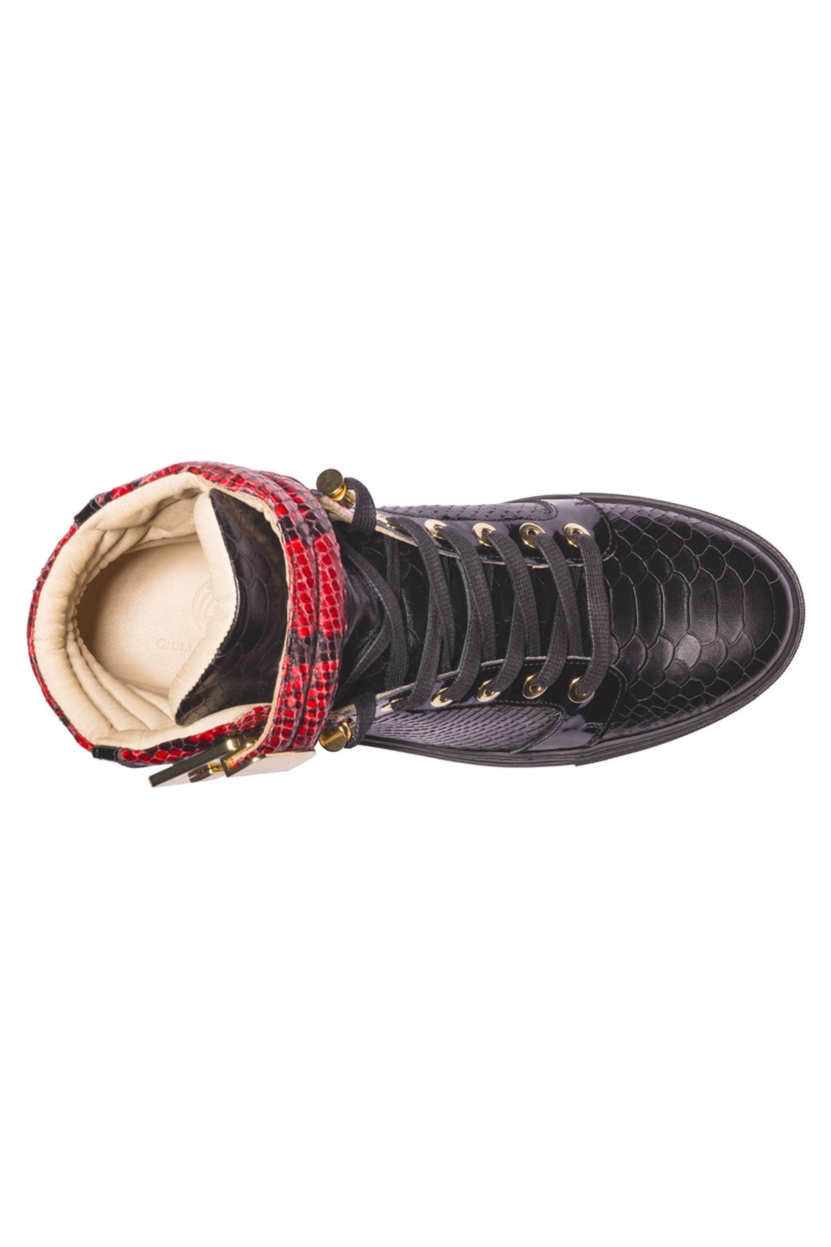 Black Soul Black | Red | Python | Limited Edition - Giuliano Galiano | Handcrafted Luxury Sneakers Made In Italy