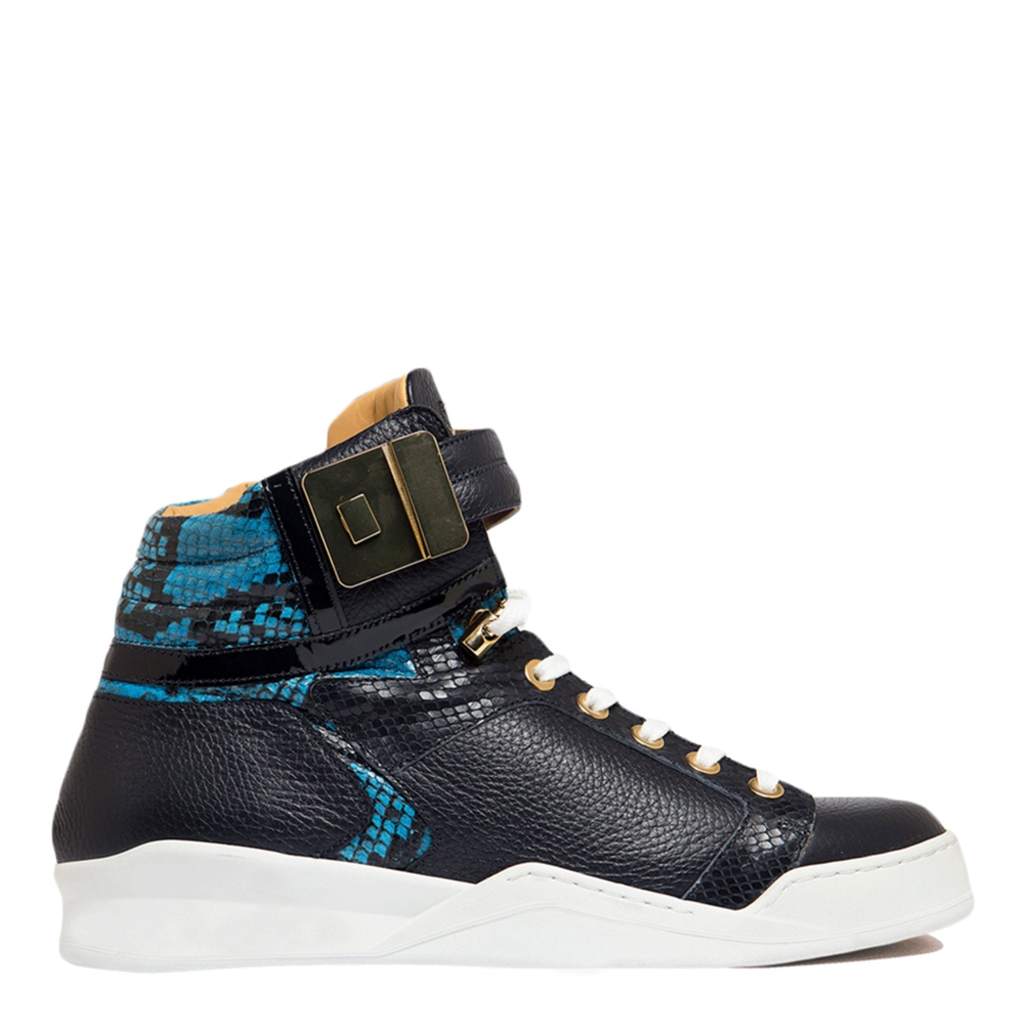Black Soul II Blue | Blue | Leather | Limited Edition - Giuliano Galiano | Handcrafted Luxury Sneakers Made In Italy