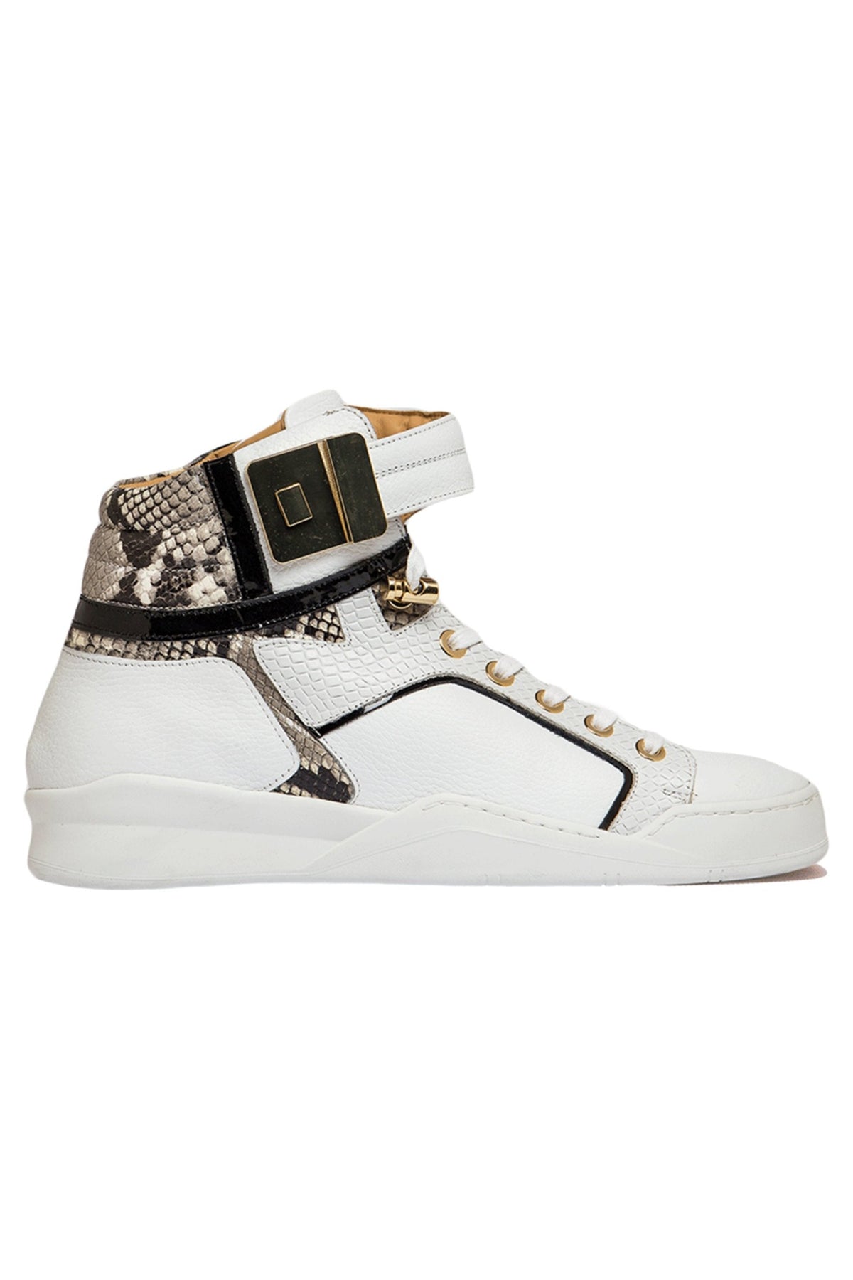 Black Soul II White | Grey | Python | Limited Edition - Giuliano Galiano | Handcrafted Luxury Sneakers Made In Italy