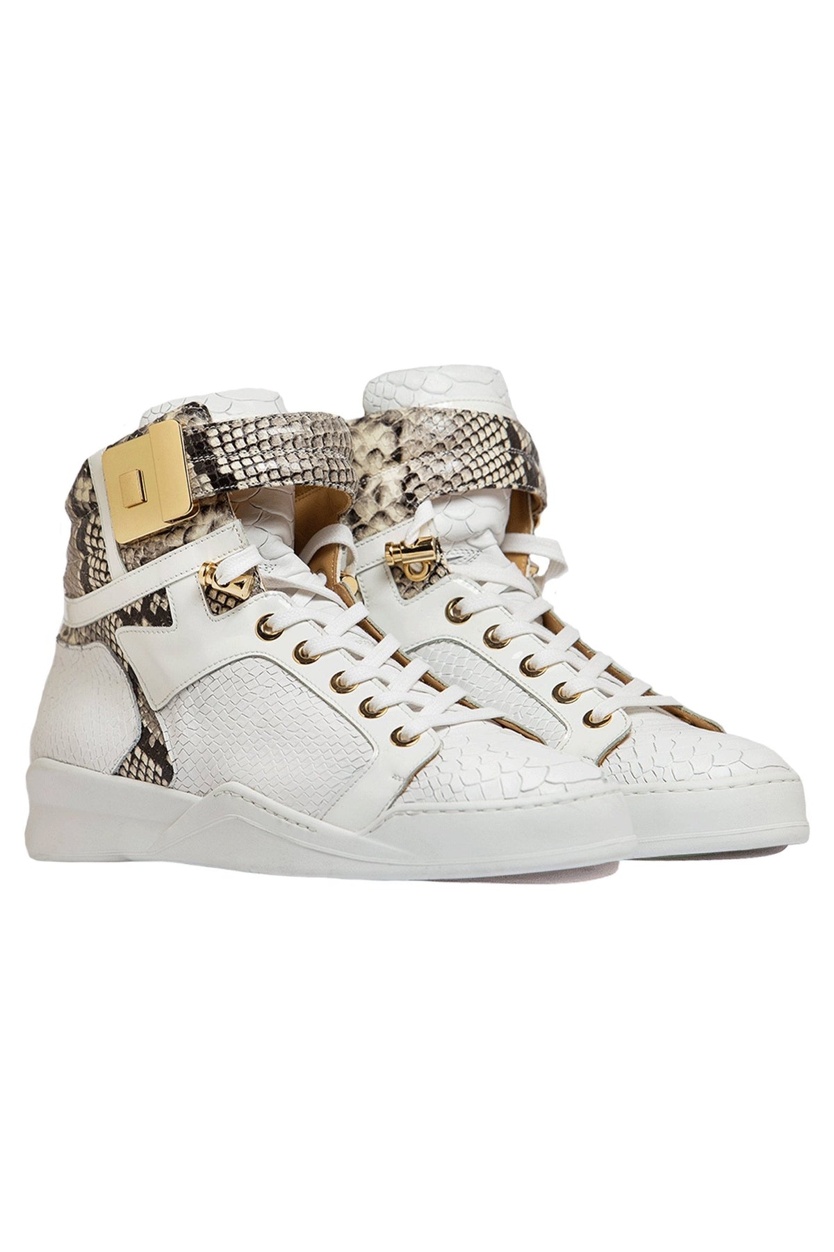 Black Soul II White | Grey | Python | Limited Edition - Giuliano Galiano | Handcrafted Luxury Sneakers Made In Italy