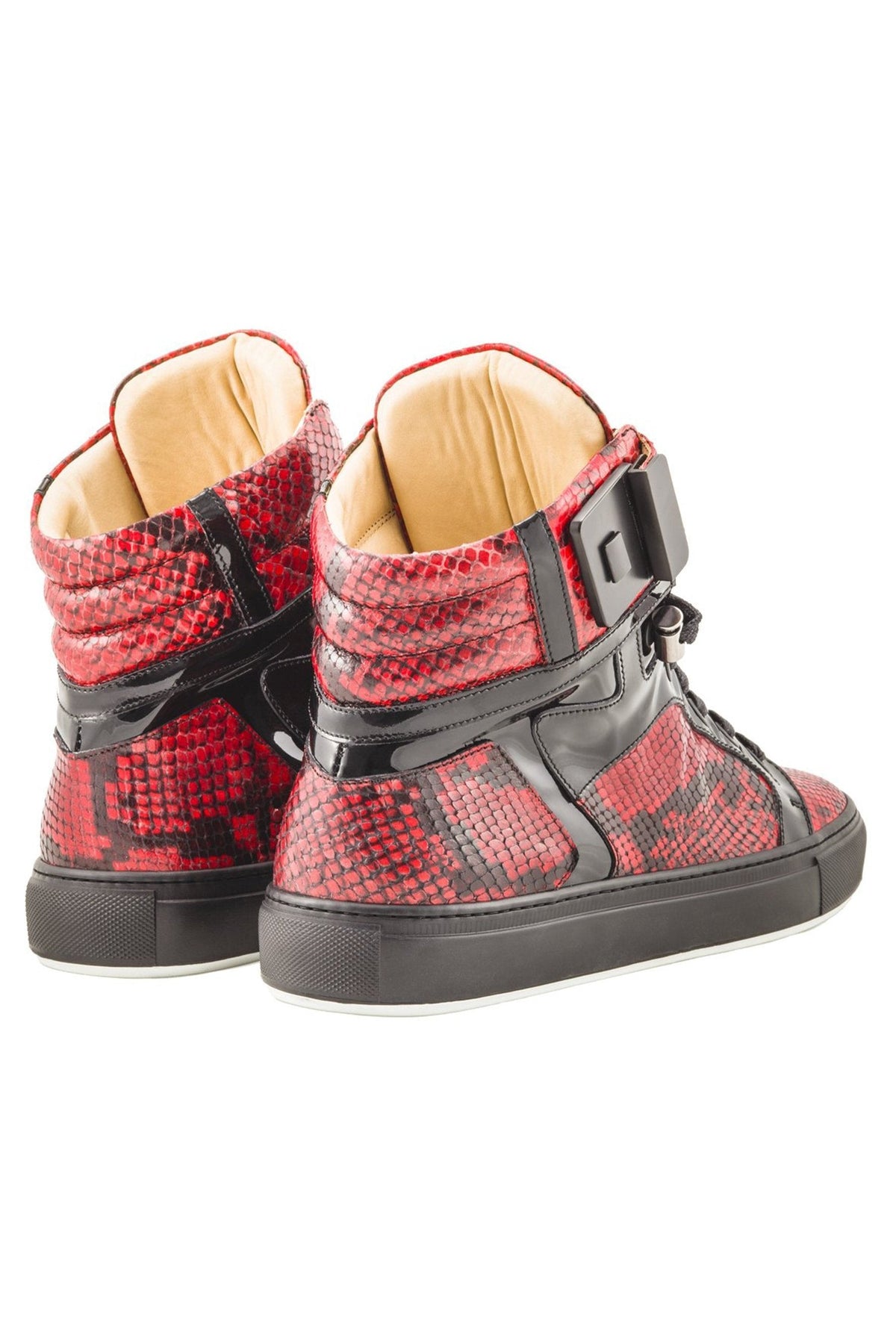 Black Soul Red | Black | Python Mat for NEYMAR | Limited Edition - Giuliano Galiano | Handcrafted Luxury Sneakers Made In Italy