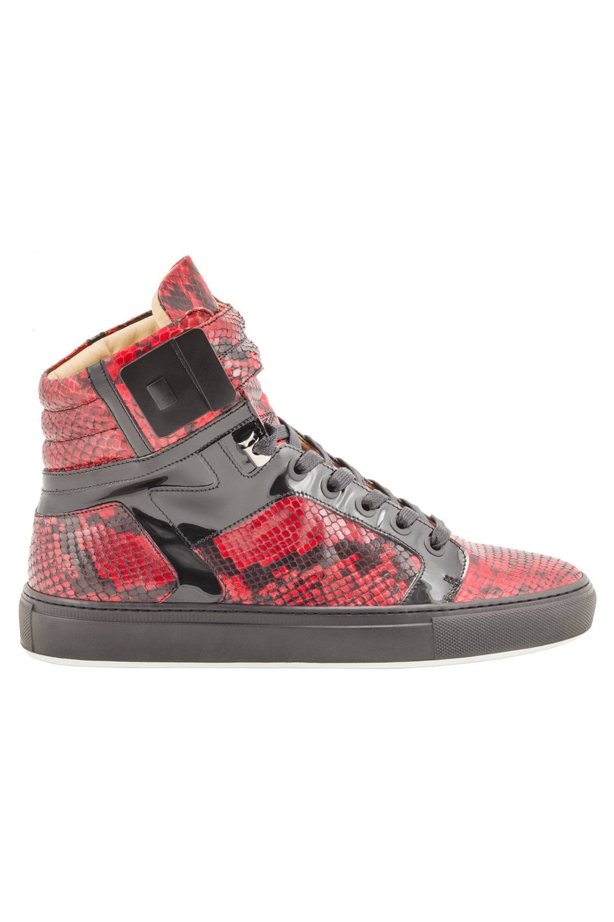 Black Soul Red | Black | Python Mat for NEYMAR | Limited Edition - Giuliano Galiano | Handcrafted Luxury Sneakers Made In Italy