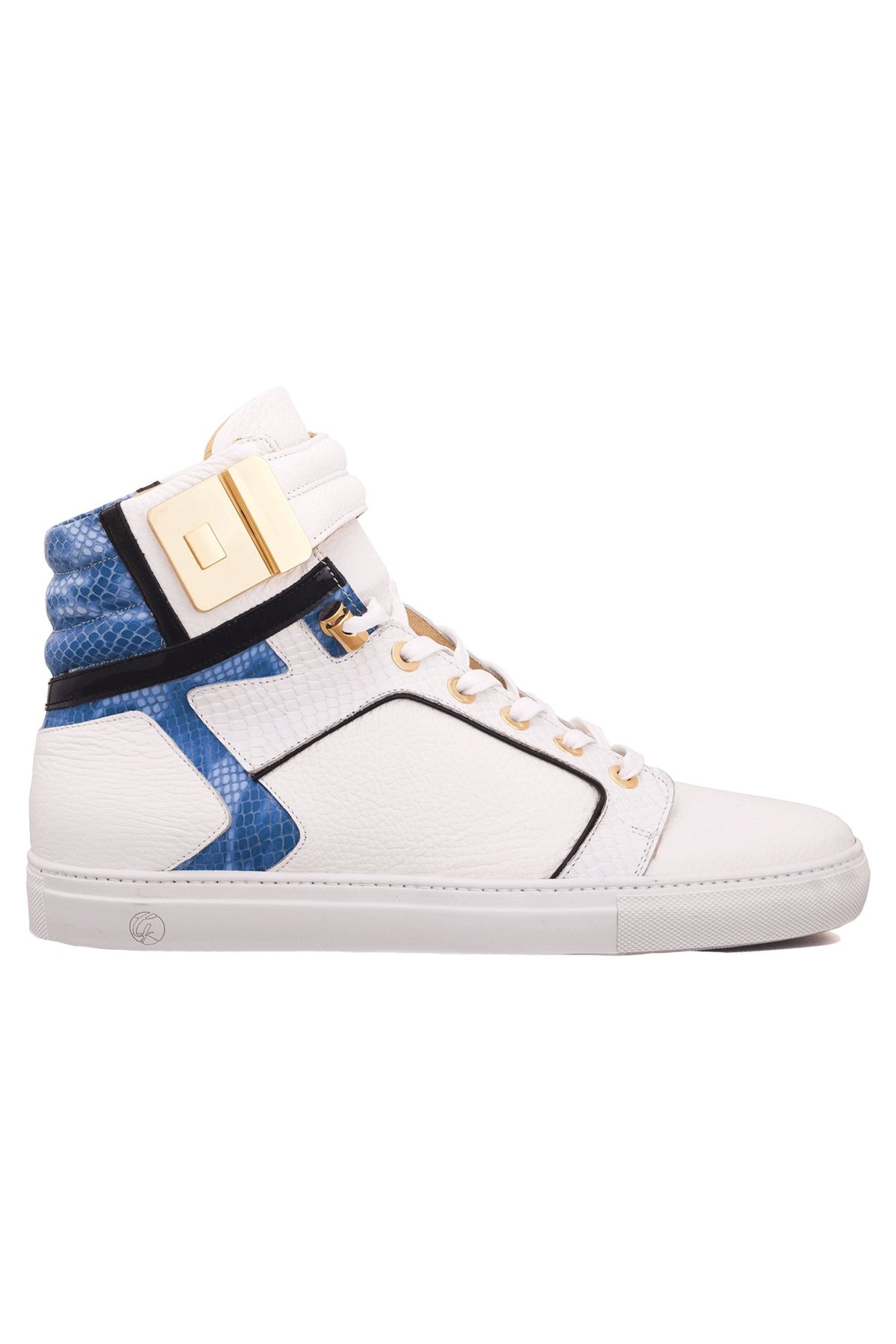 Black Soul White | Blue | Leather | Limited Edition - Giuliano Galiano | Handcrafted Luxury Sneakers Made In Italy