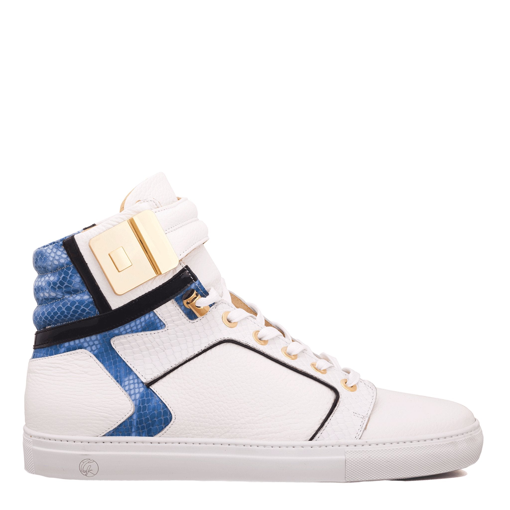 Black Soul White | Blue | Leather | Limited Edition - Giuliano Galiano | Handcrafted Luxury Sneakers Made In Italy