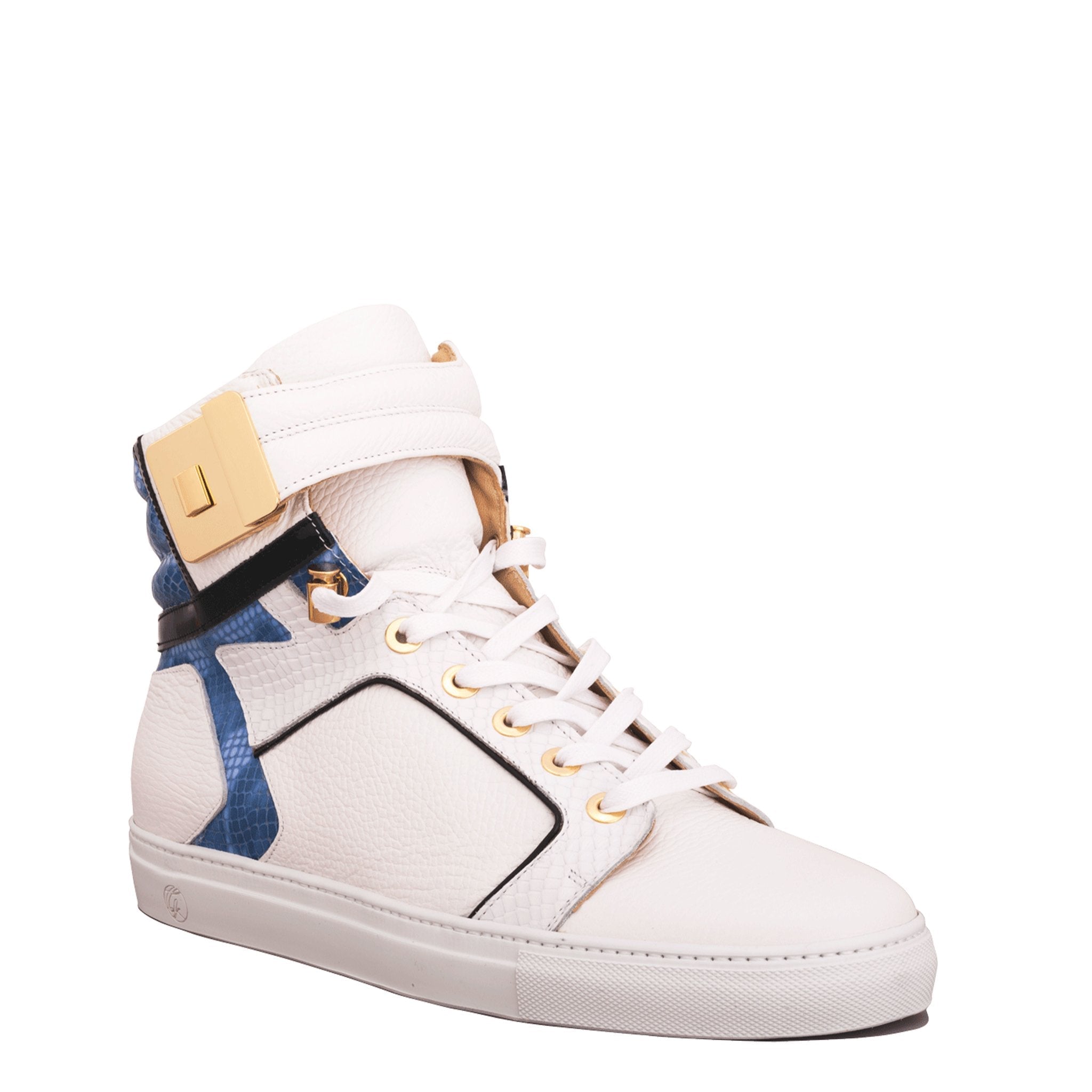 Black Soul White | Blue | Leather | Limited Edition - Giuliano Galiano | Handcrafted Luxury Sneakers Made In Italy