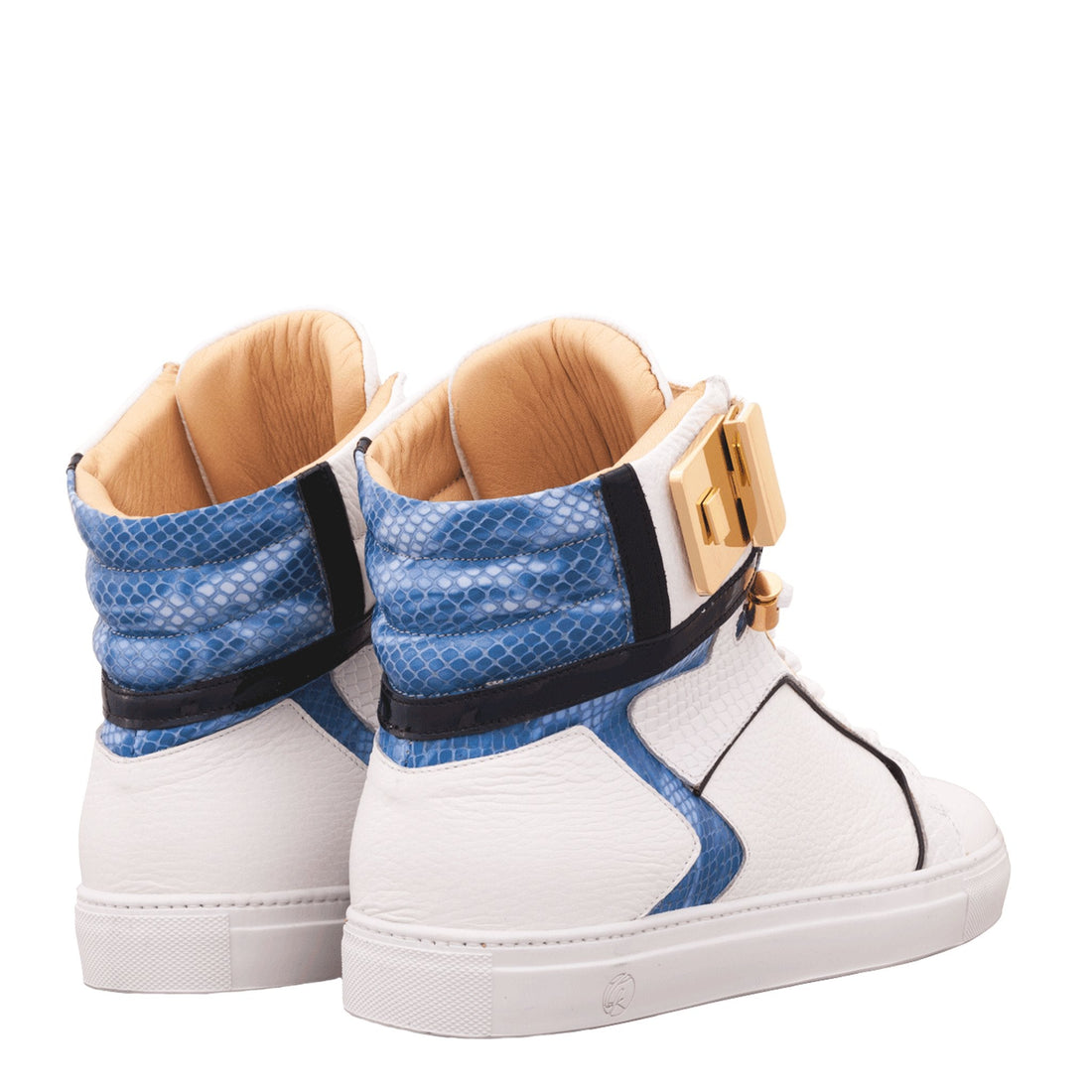 Black Soul White | Blue | Leather | Limited Edition - Giuliano Galiano | Handcrafted Luxury Sneakers Made In Italy