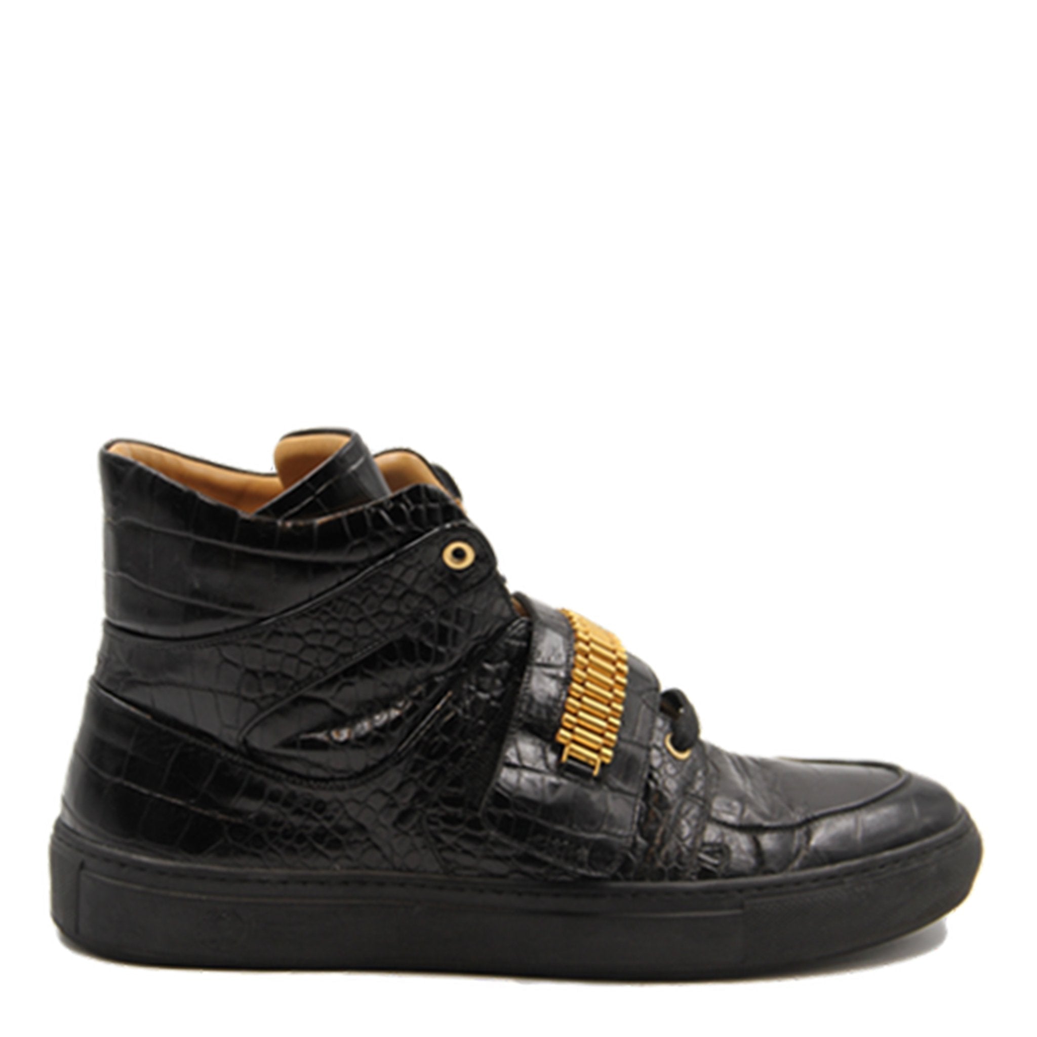 Capri Black | Black | Croc | Limited Edition - Giuliano Galiano | Handcrafted Luxury Sneakers Made In Italy