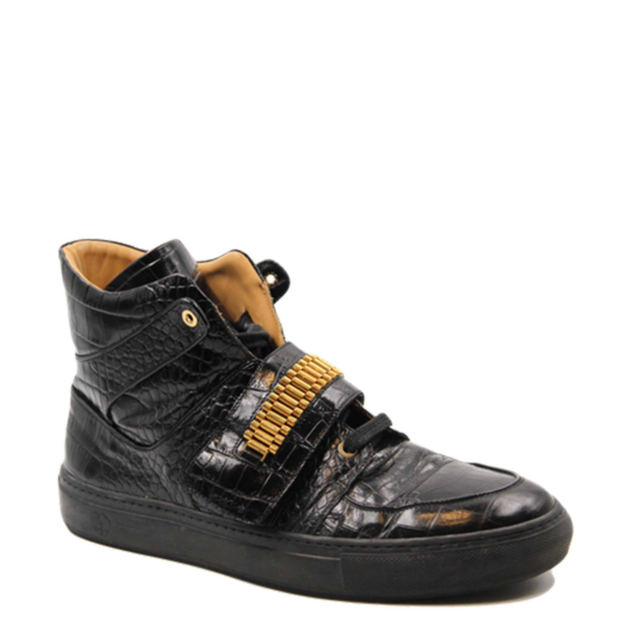 Capri Black | Black | Croc | Limited Edition - Giuliano Galiano | Handcrafted Luxury Sneakers Made In Italy