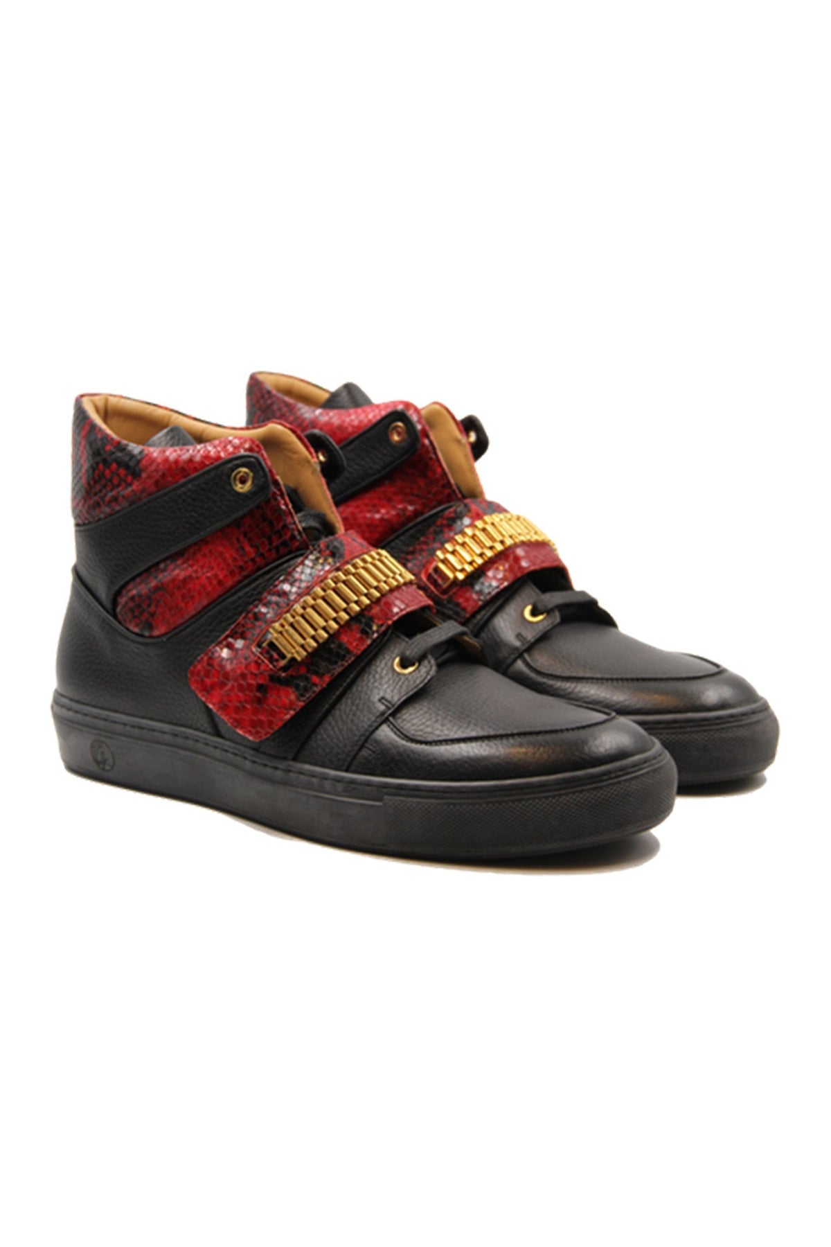 Capri Black | Red | Leather | Limited Edition - Giuliano Galiano | Handcrafted Luxury Sneakers Made In Italy