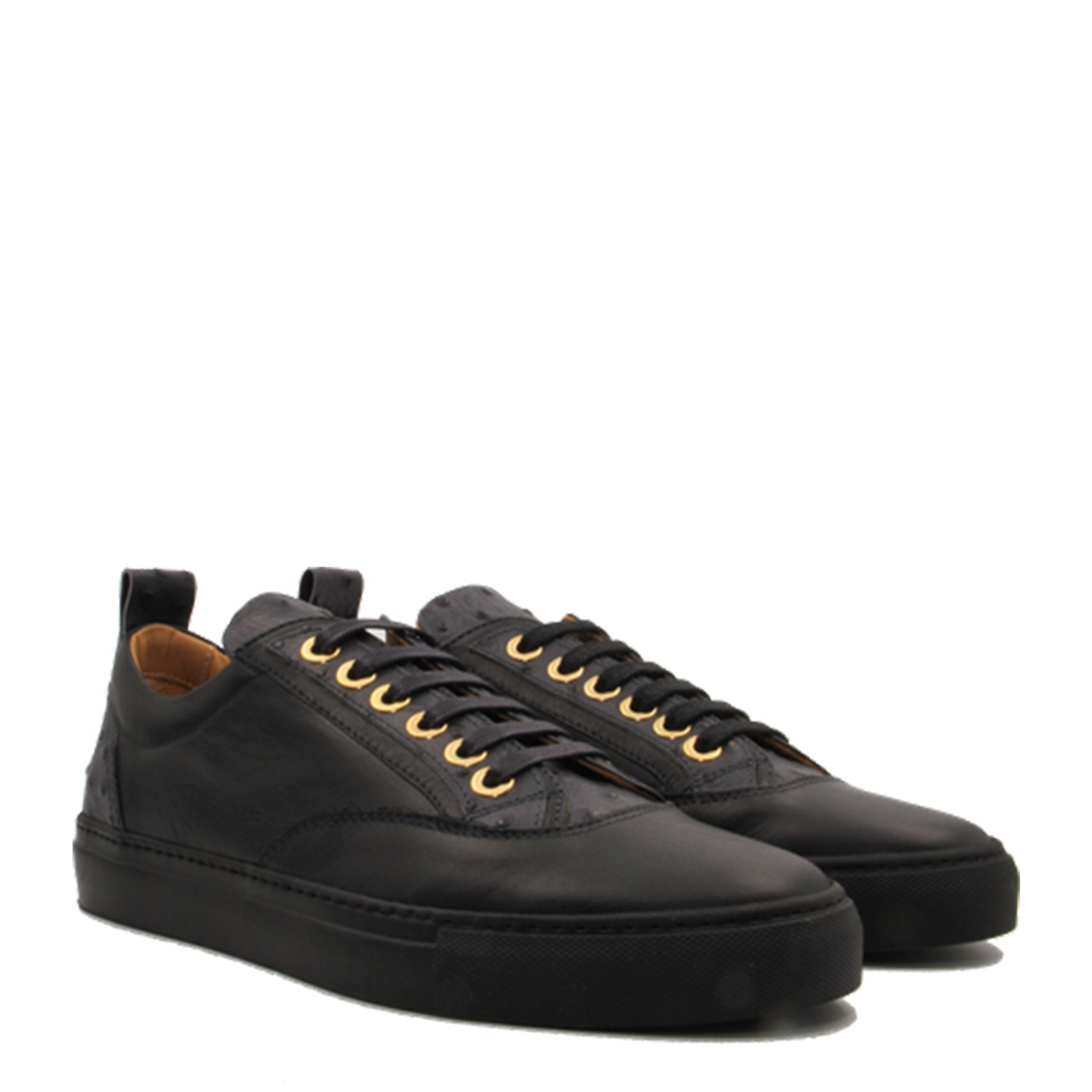 Caviar Low Black | Black | Leather | Limited Edition - Giuliano Galiano | Handcrafted Luxury Sneakers Made In Italy