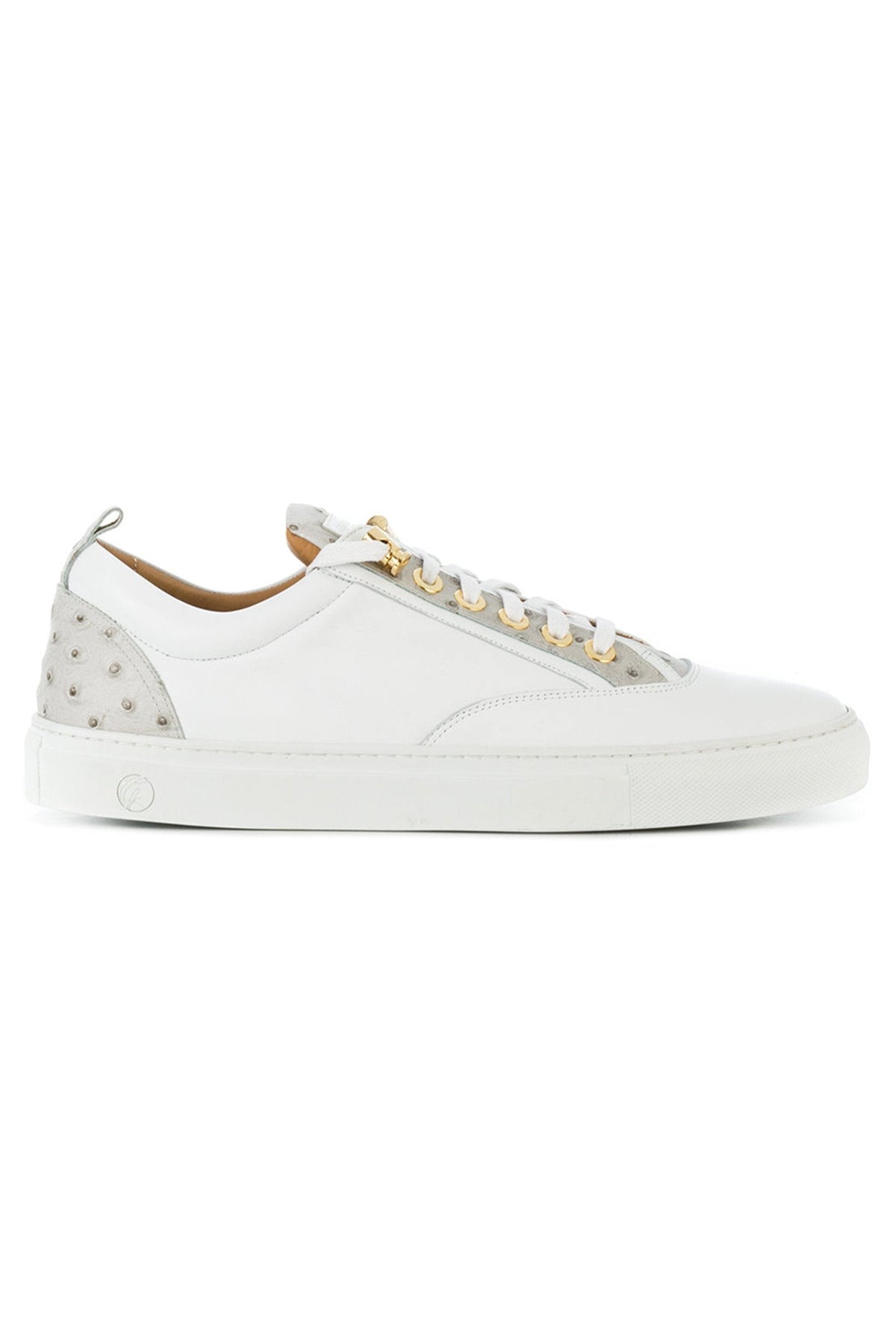 Caviar Low White | White | Ostrich | Limited Edition - Giuliano Galiano | Handcrafted Luxury Sneakers Made In Italy