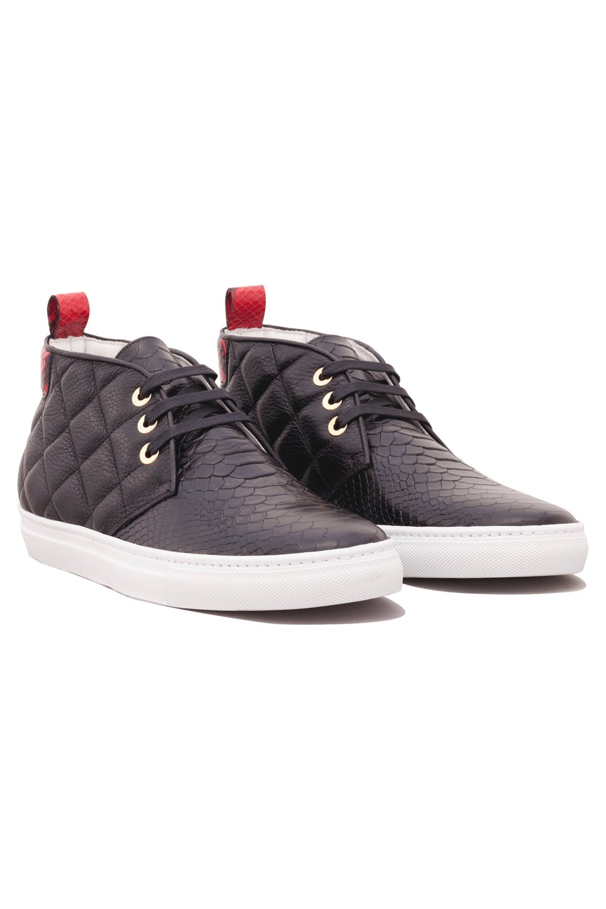 Day Dream Black | Red | Python | Limited Edition - Giuliano Galiano | Handcrafted Luxury Sneakers Made In Italy