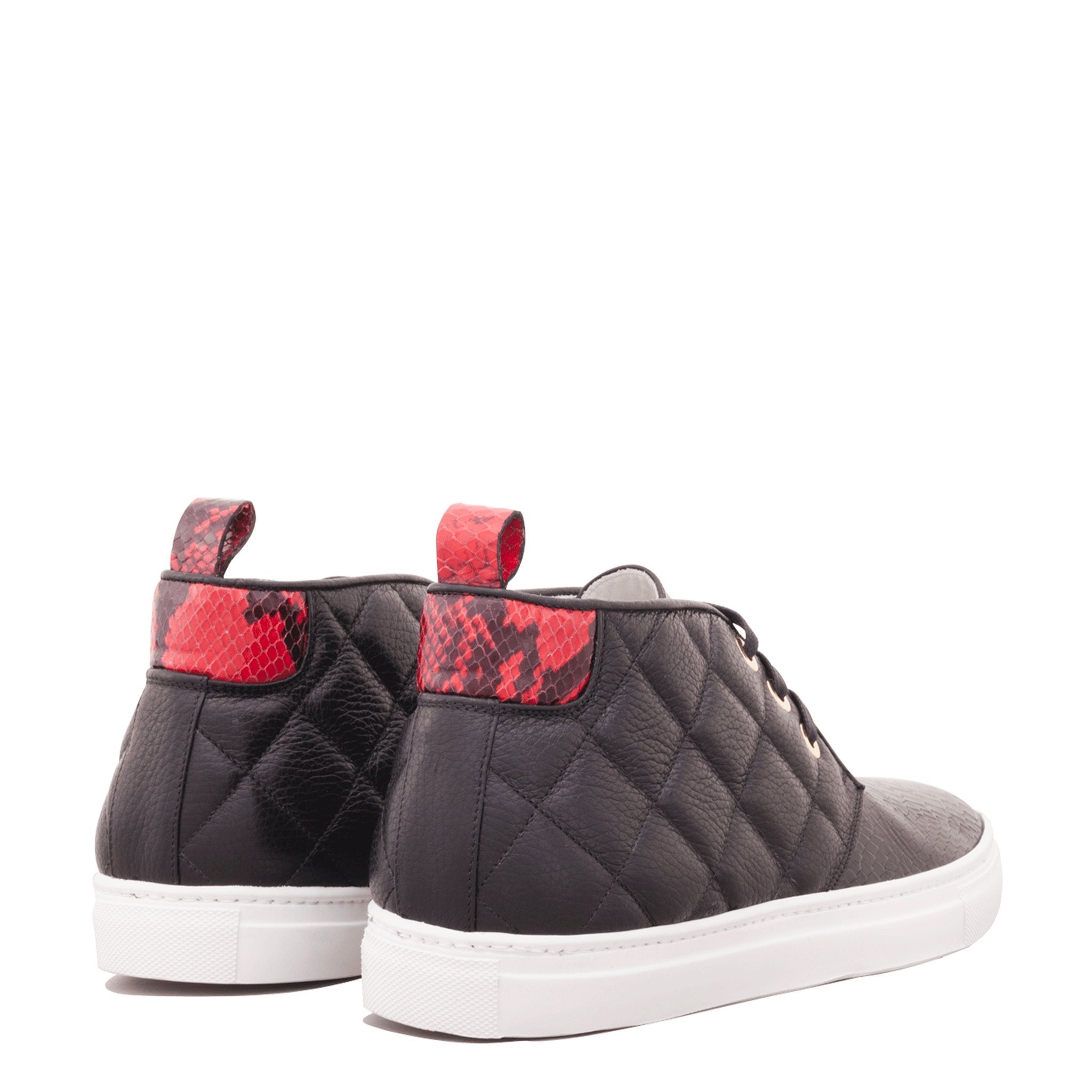 Day Dream Black | Red | Python | Limited Edition - Giuliano Galiano | Handcrafted Luxury Sneakers Made In Italy