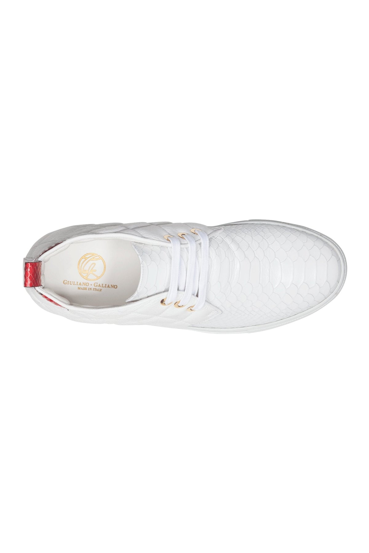 Day Dream White | Red | Python | Limited Edition - Giuliano Galiano | Handcrafted Luxury Sneakers Made In Italy