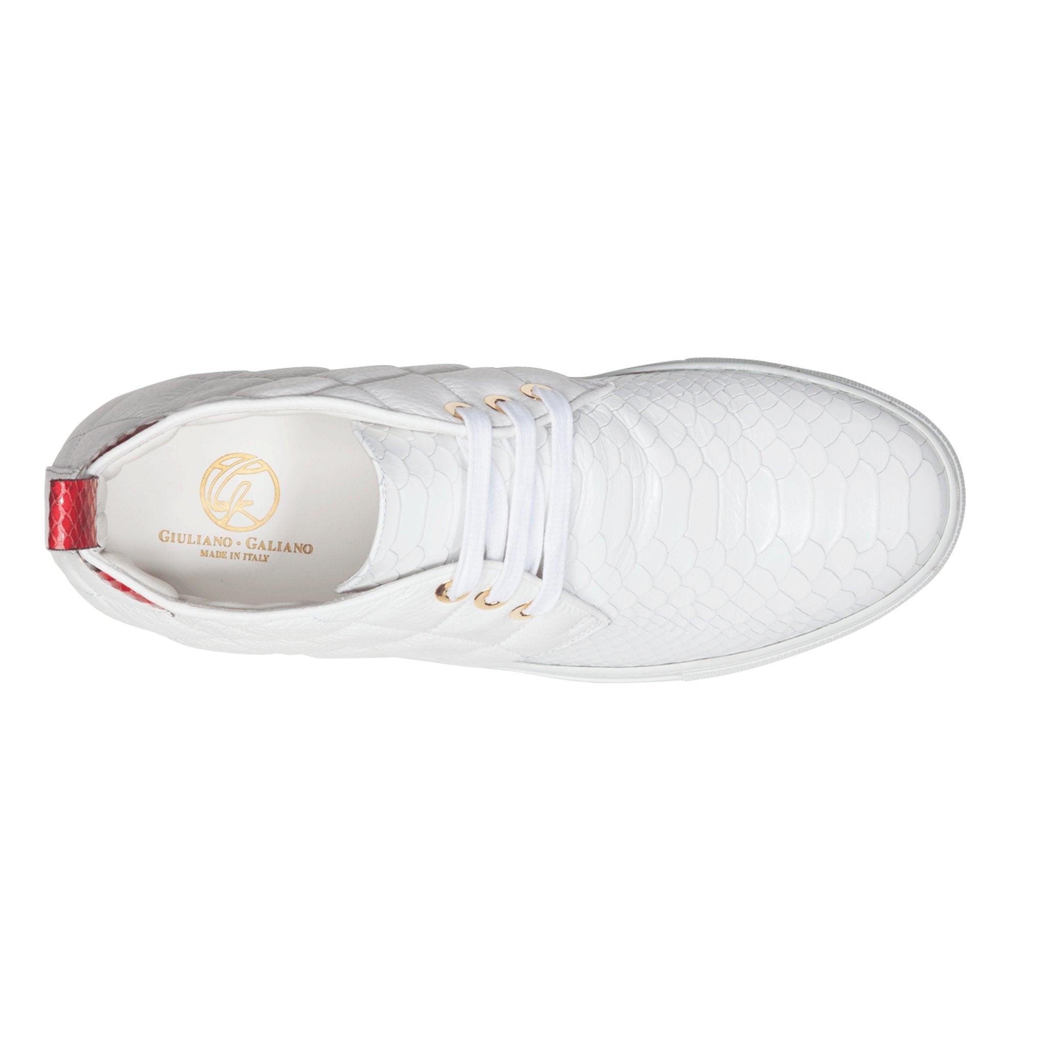 Day Dream White | Red | Python | Limited Edition - Giuliano Galiano | Handcrafted Luxury Sneakers Made In Italy