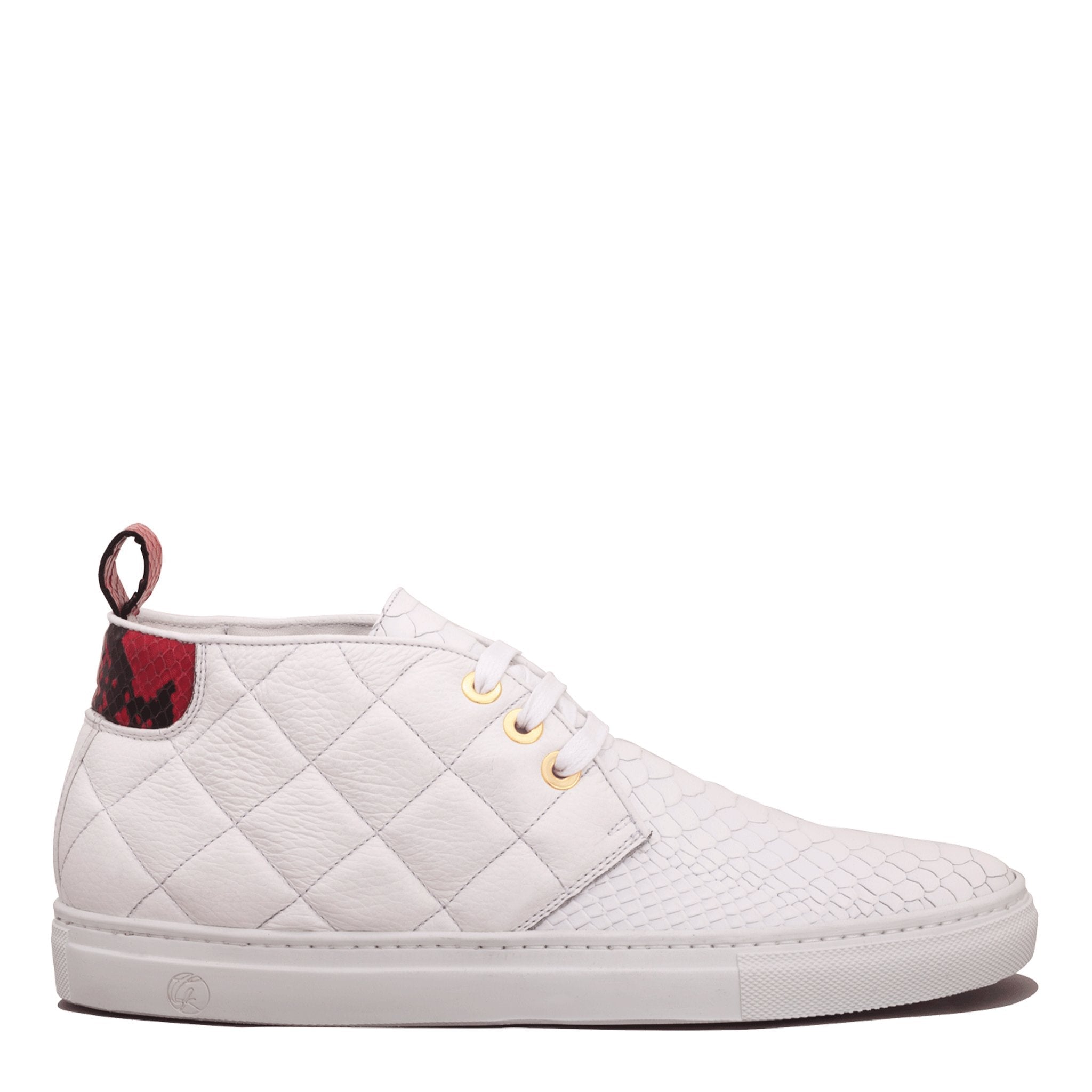 Day Dream White | Red | Python | Limited Edition - Giuliano Galiano | Handcrafted Luxury Sneakers Made In Italy
