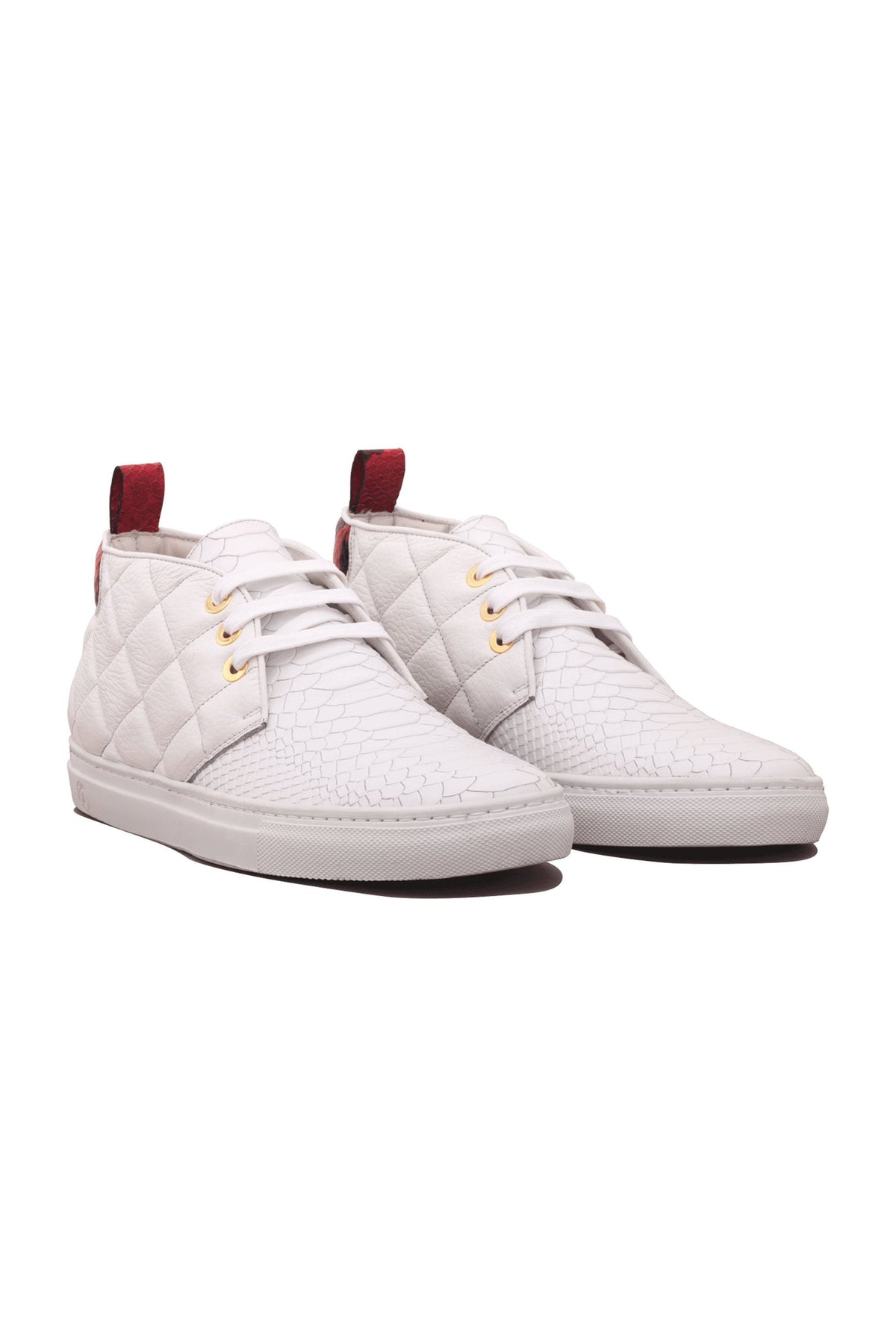 Day Dream White | Red | Python | Limited Edition - Giuliano Galiano | Handcrafted Luxury Sneakers Made In Italy
