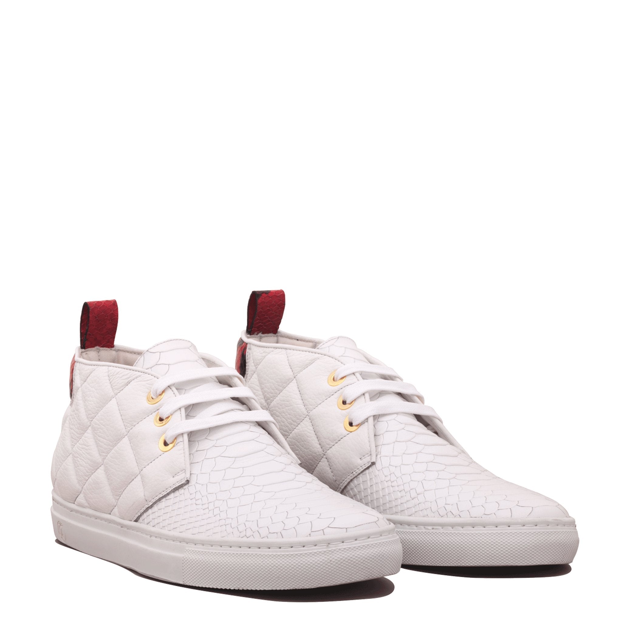 Day Dream White | Red | Python | Limited Edition - Giuliano Galiano | Handcrafted Luxury Sneakers Made In Italy