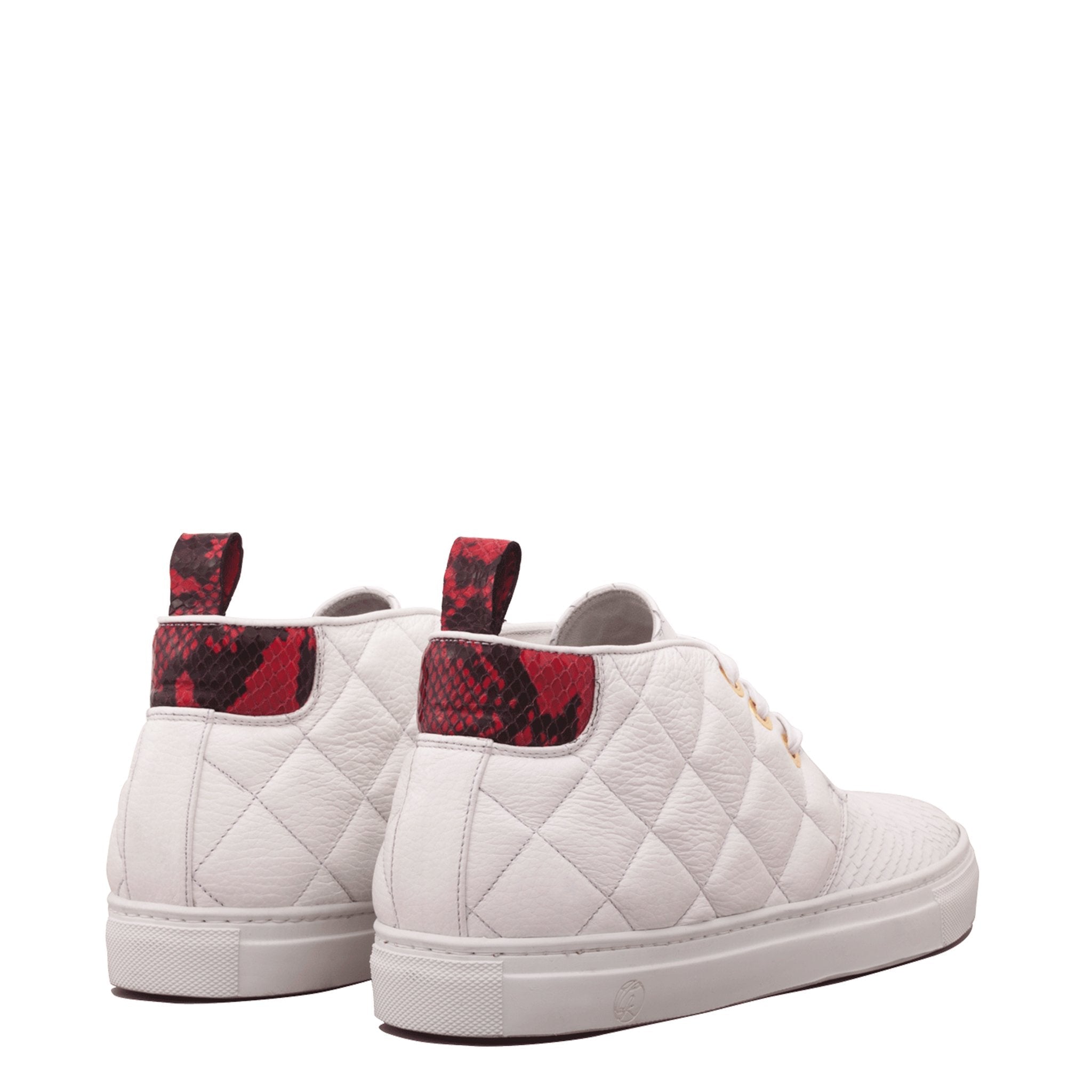 Day Dream White | Red | Python | Limited Edition - Giuliano Galiano | Handcrafted Luxury Sneakers Made In Italy