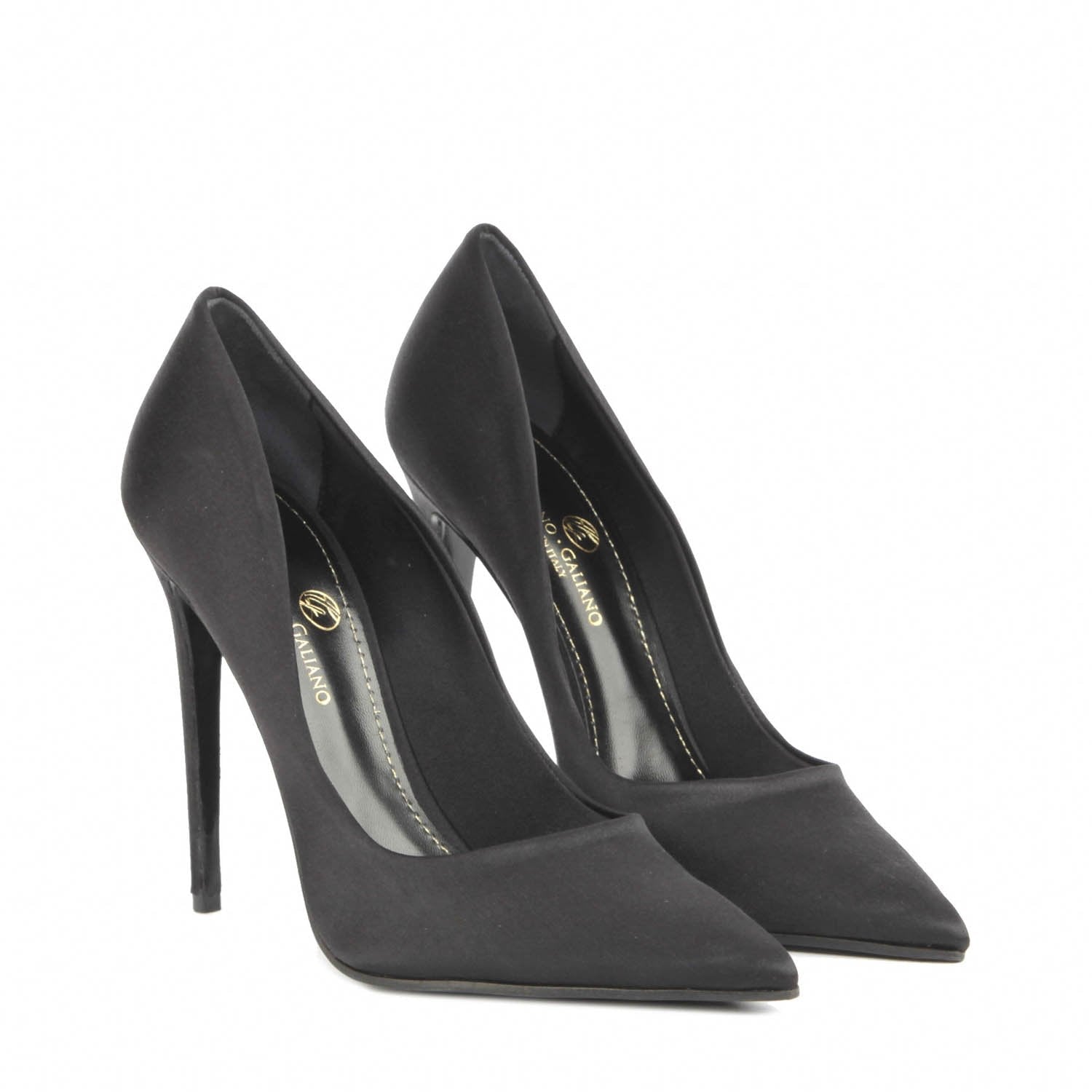 Décolleté Amanda | Nero | Raso di Seta - Giuliano Galiano | Handcrafted Luxury Sneakers Made In Italy