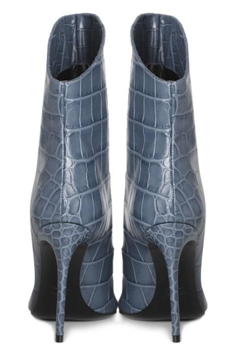 Elise Boots | Petrolio | Croc Style | Woman - Giuliano Galiano | Handcrafted Luxury Sneakers Made In Italy